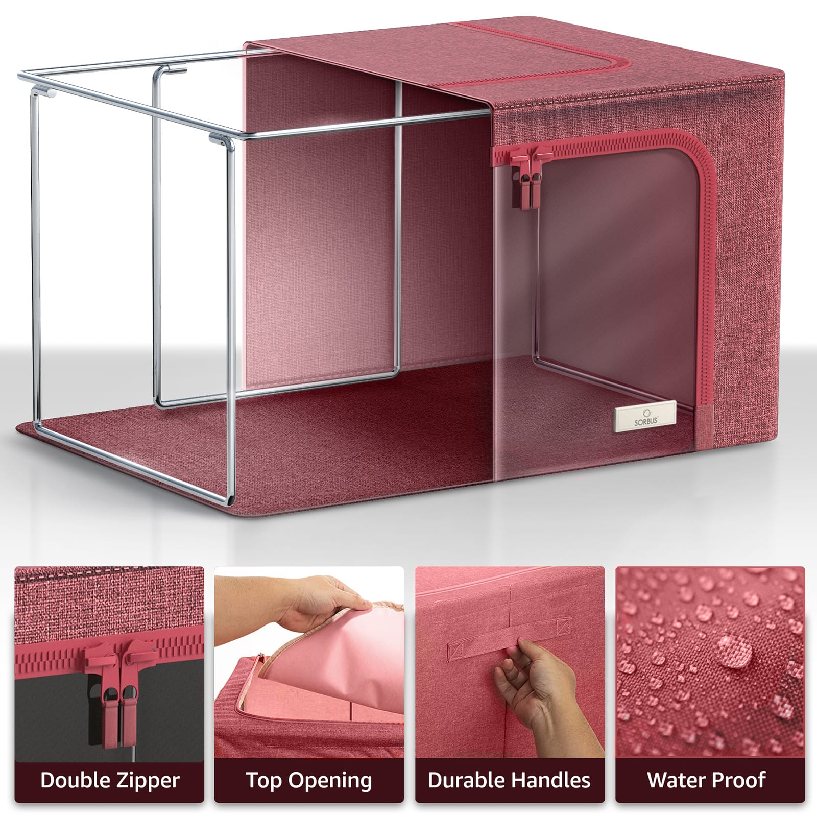 Sorbus Foldable & Stackable Storage Bags with Windows Set