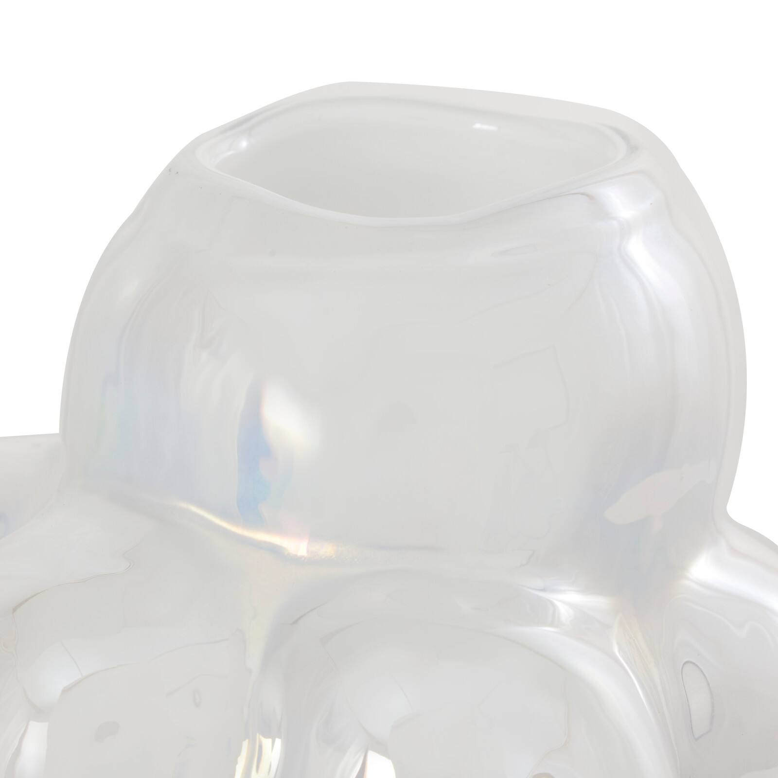 12&#x22; Clear Abstract Handmade Bubble Glass Vase