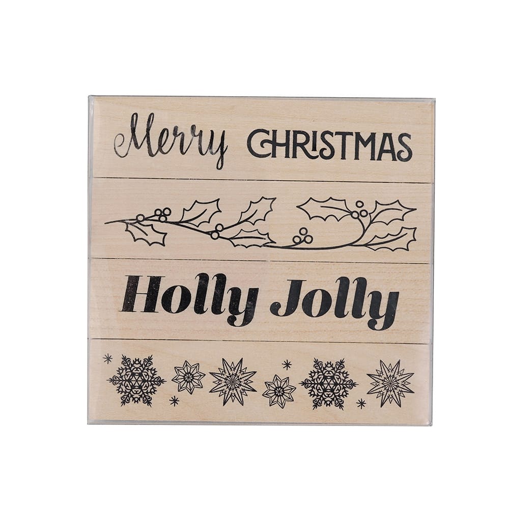 Holly Jolly Wood Stamp Set by Recollections&#x2122;