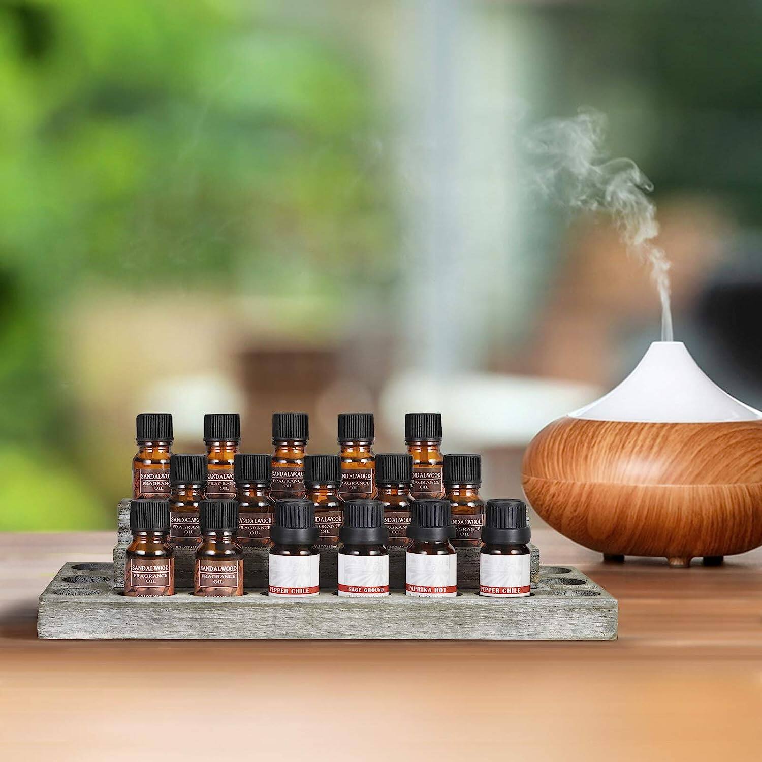 NEX™ 4-Tier Whitewash Essential Oils Storage Rack for 3mL to 20mL Bottles