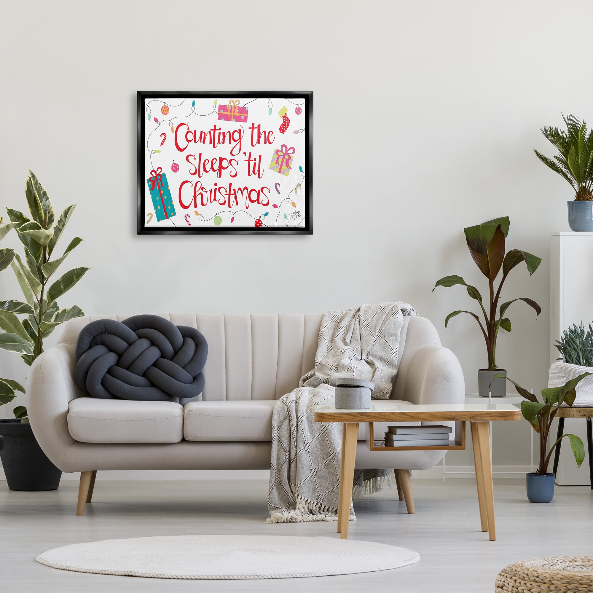 Stupell Industries Counting The Sleeps 'Til Christmas Framed Floater Canvas Wall Art