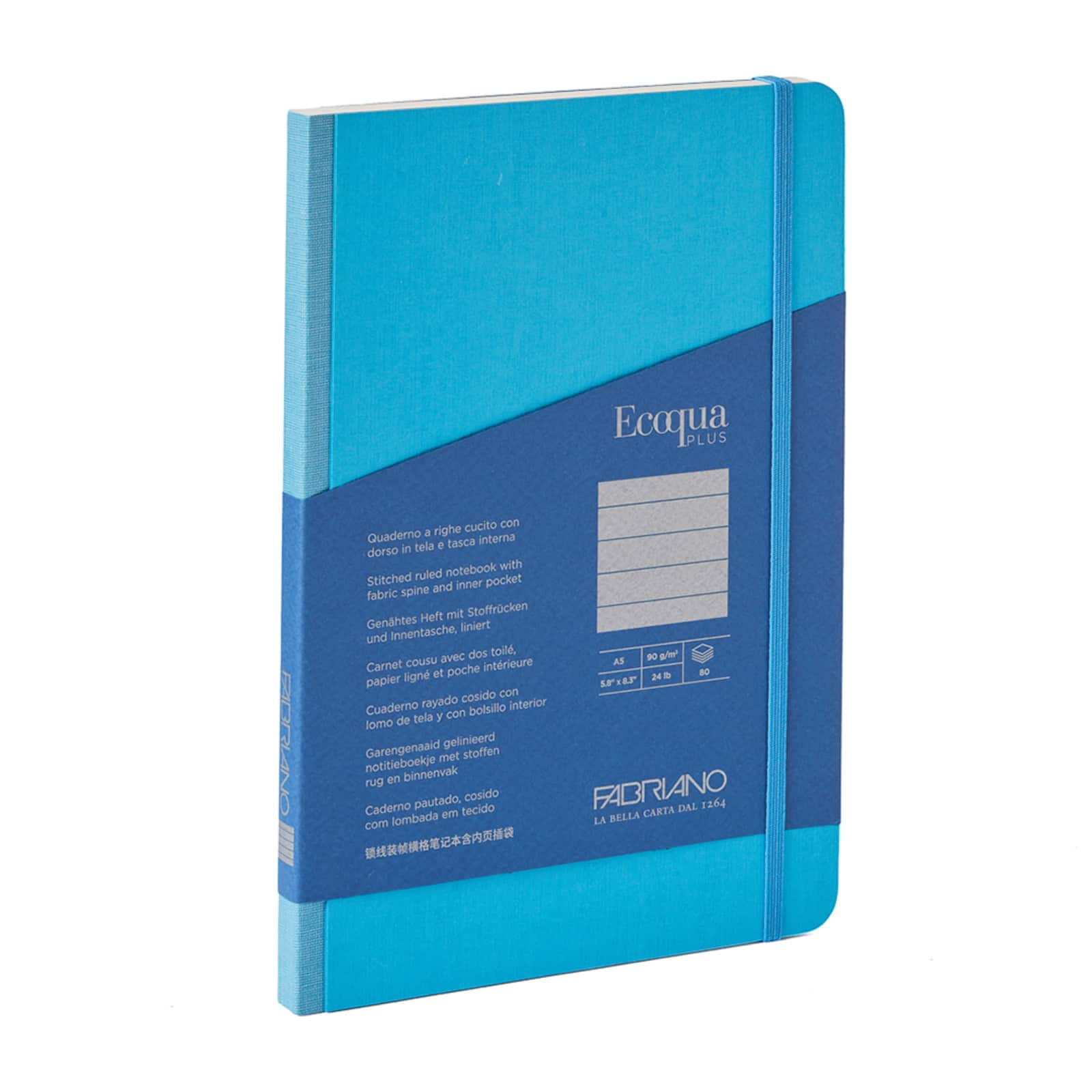 Fabriano® EcoQua Plus A5 Lined Fabric-Bound Notebook