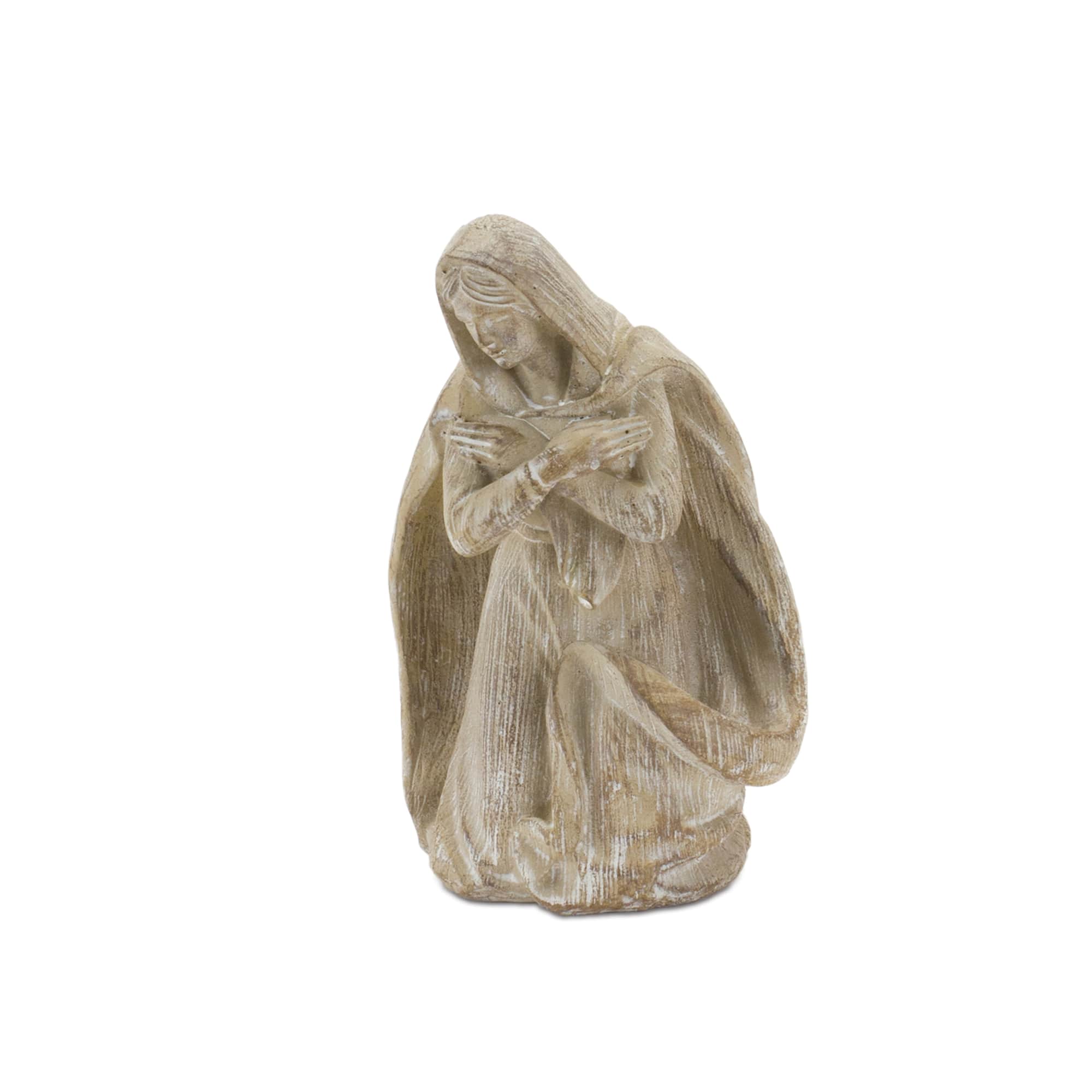 Whitewashed Holy Family Nativity Figurines Set