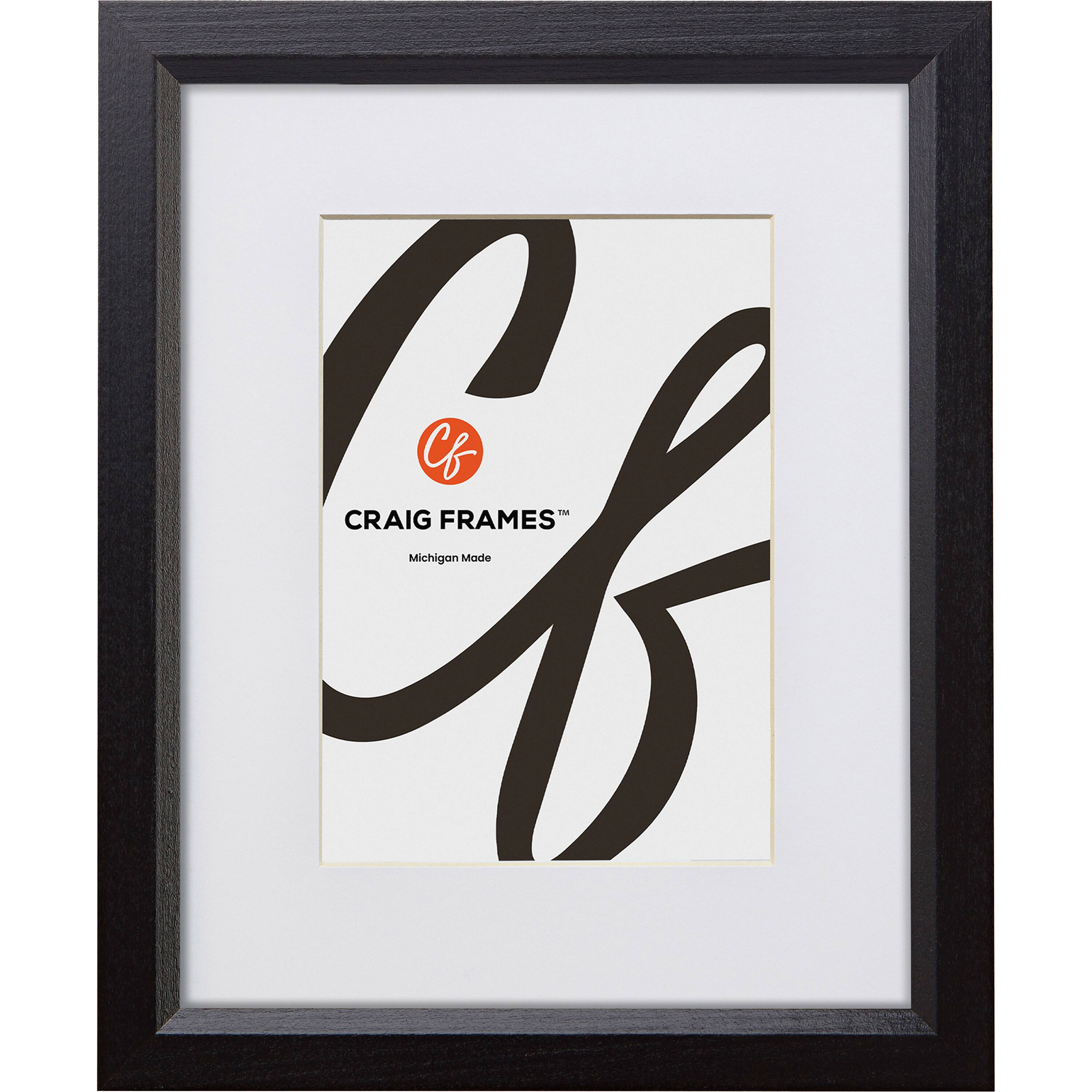 Craig Frames 4 Pack Economy Ebony Hardwood Picture Frame with Mat
