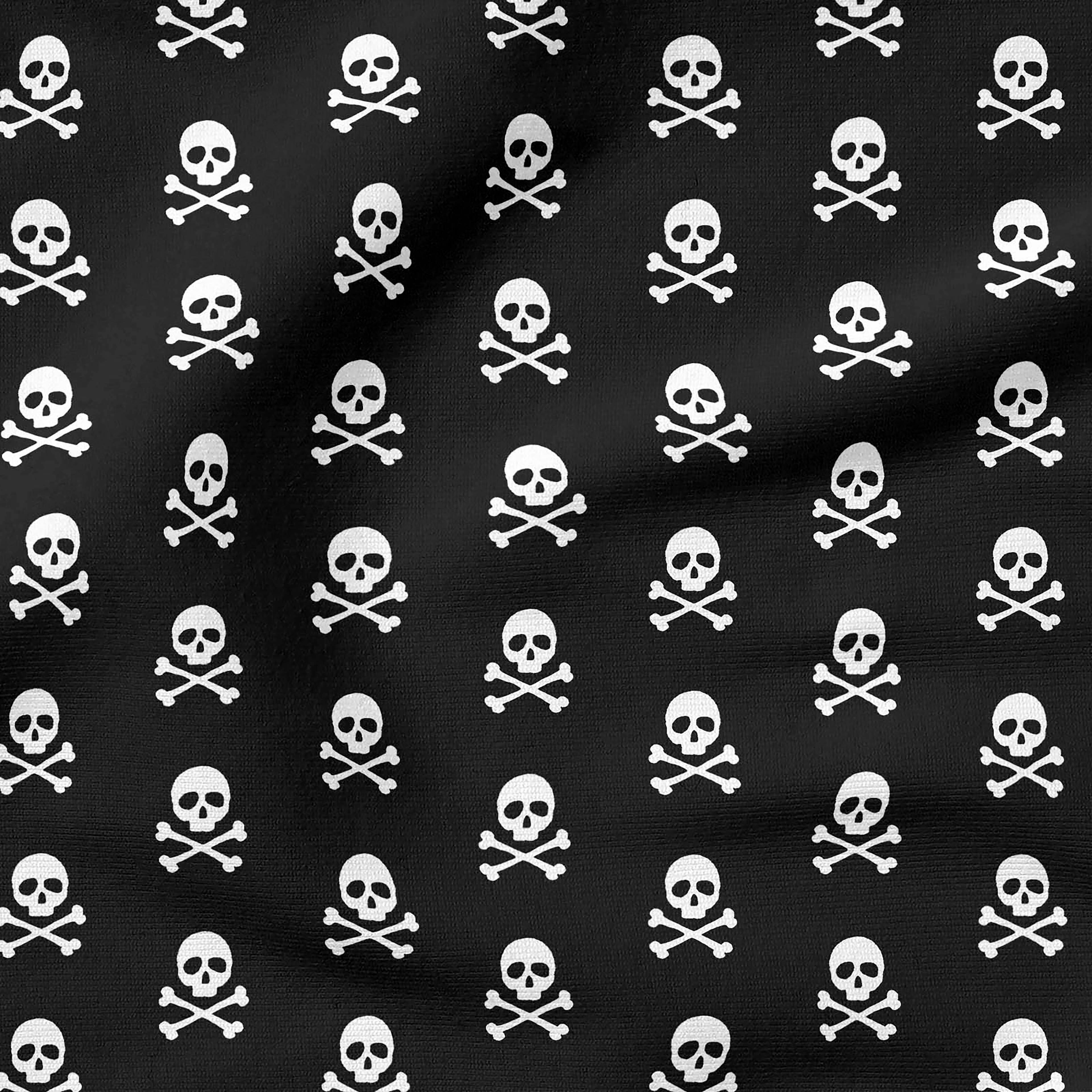 Fabric Editions Black Skulls Cotton Fabric
