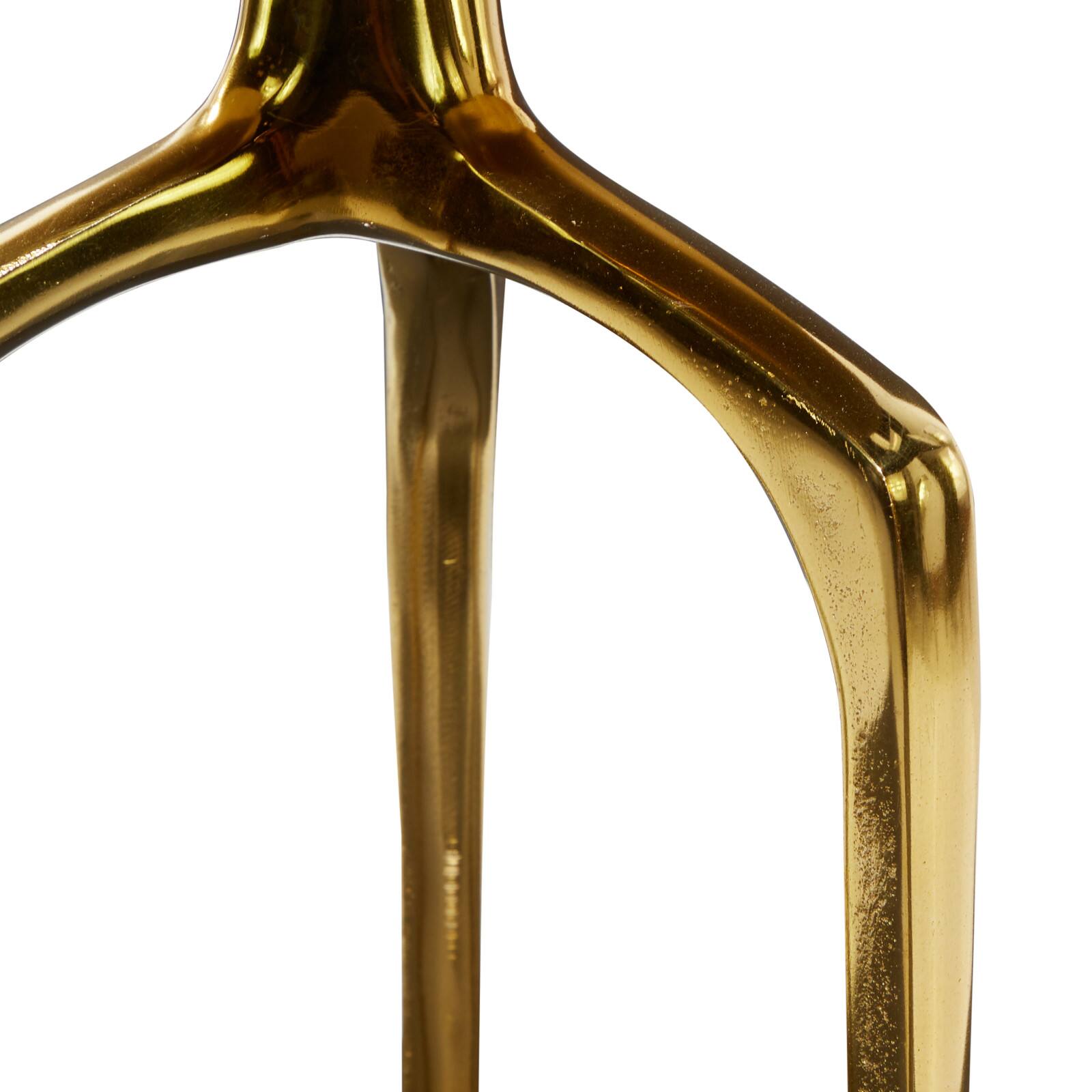 22" Gold Aluminum Contemporary Accent Table