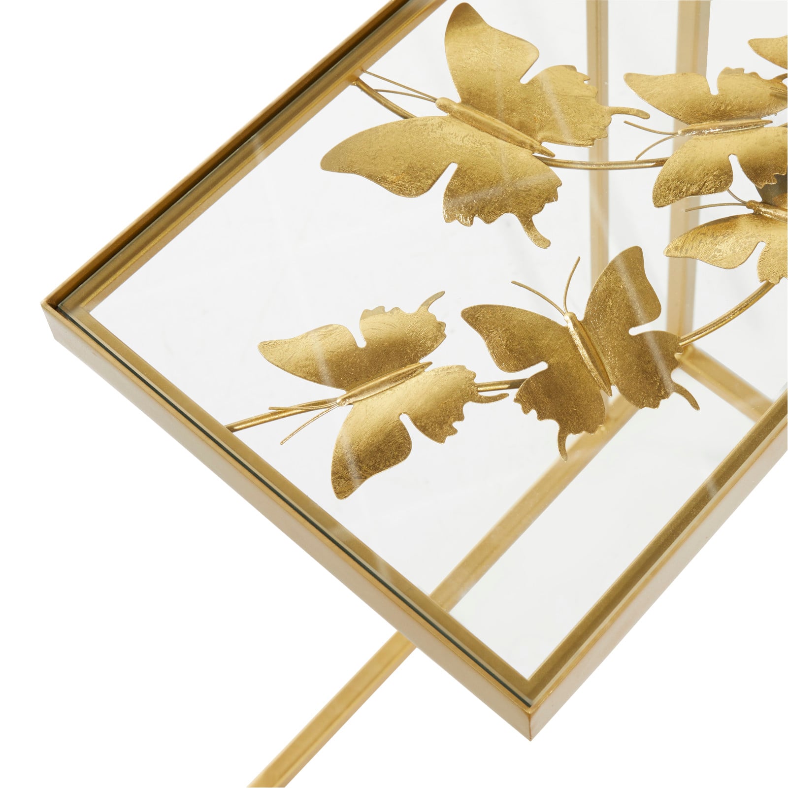 25" Gold Metal Contemporary Accent Table