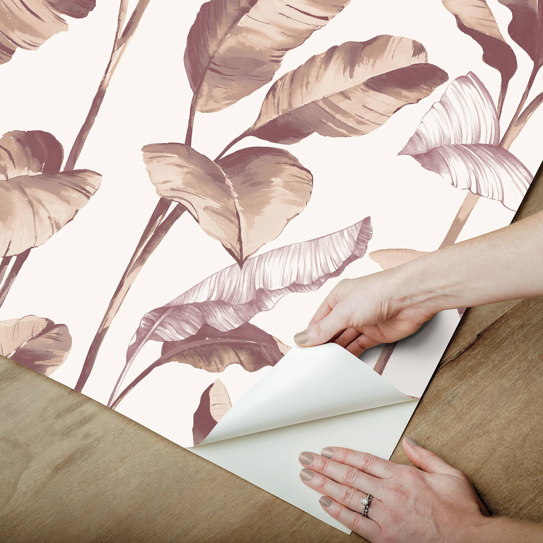 NuWallpaper Mauve Banana Leaf Peel & Stick Wallpaper