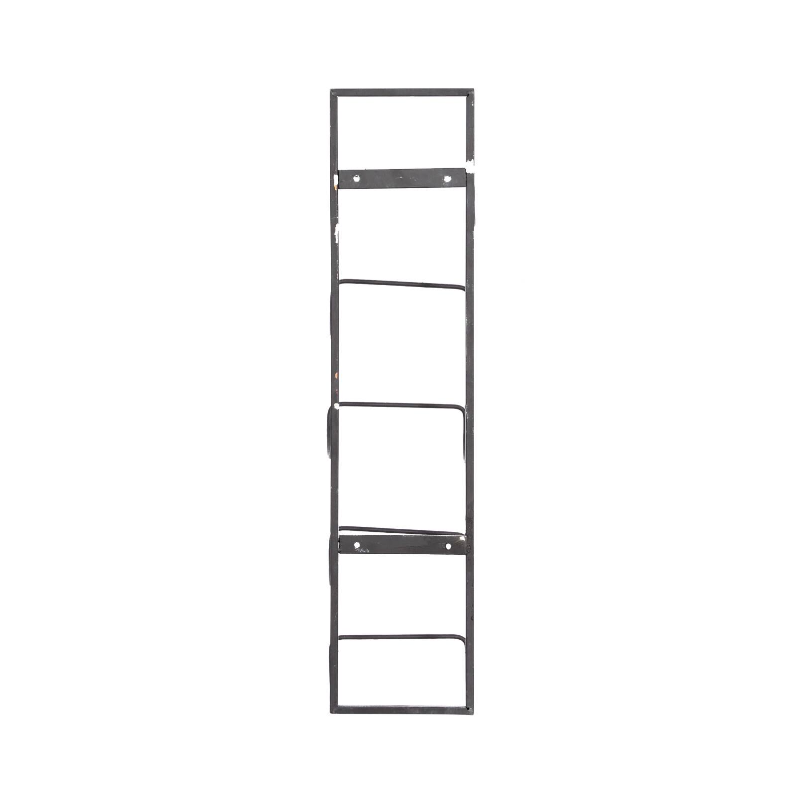 25" Black Metal Industrial Wine Holder Rack