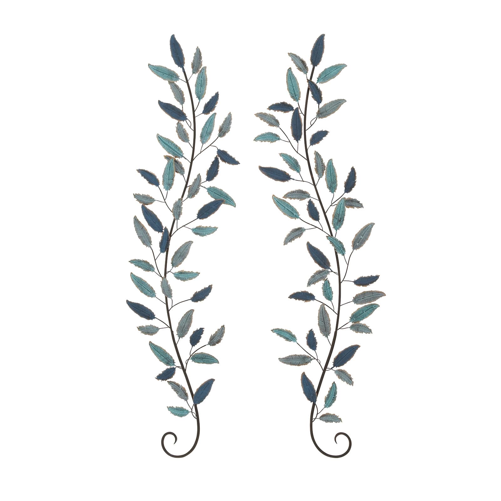 Turquoise Traditional Floral Metal Wall Décor Set