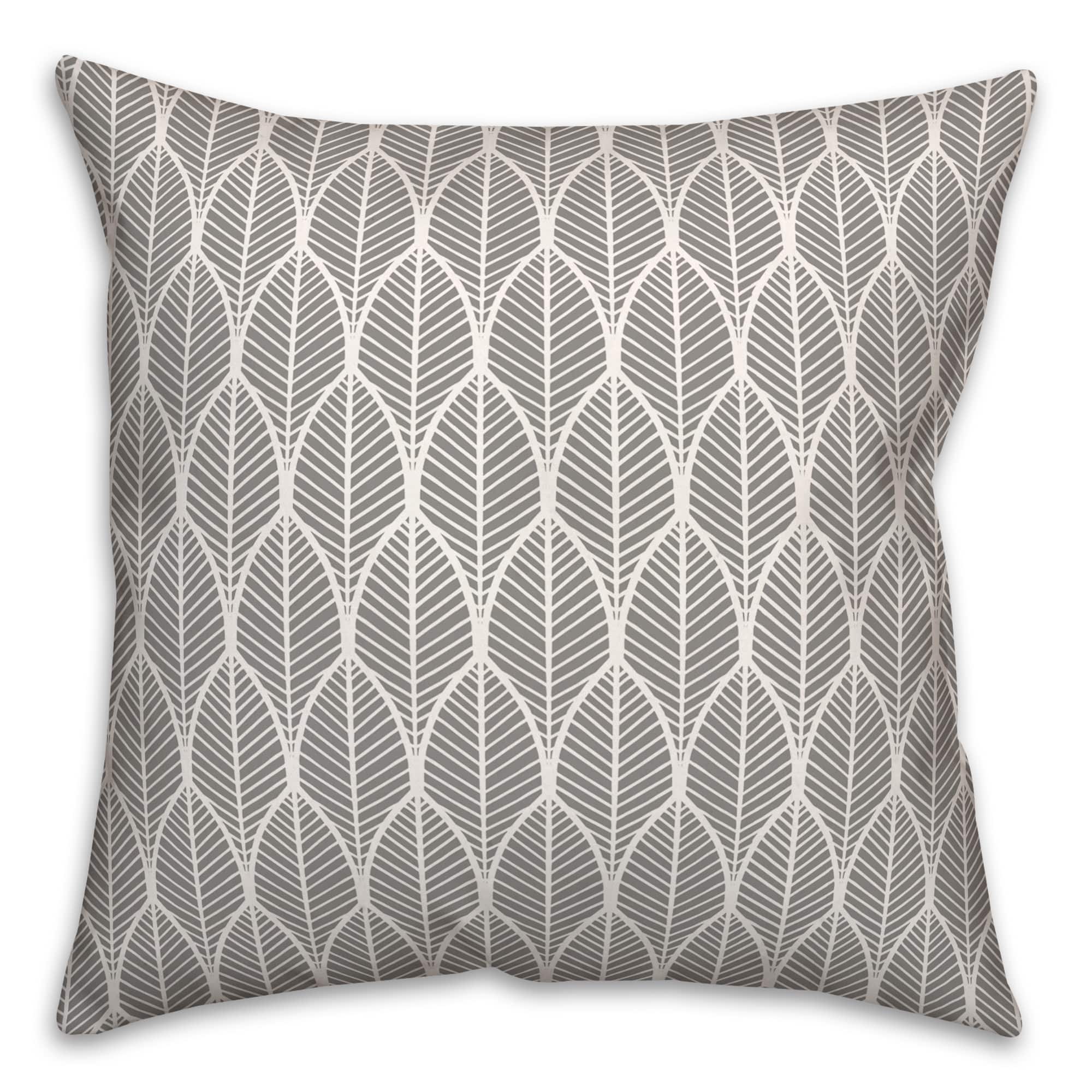 Leaf Pattern Indoor/Outdoor Throw Pillow