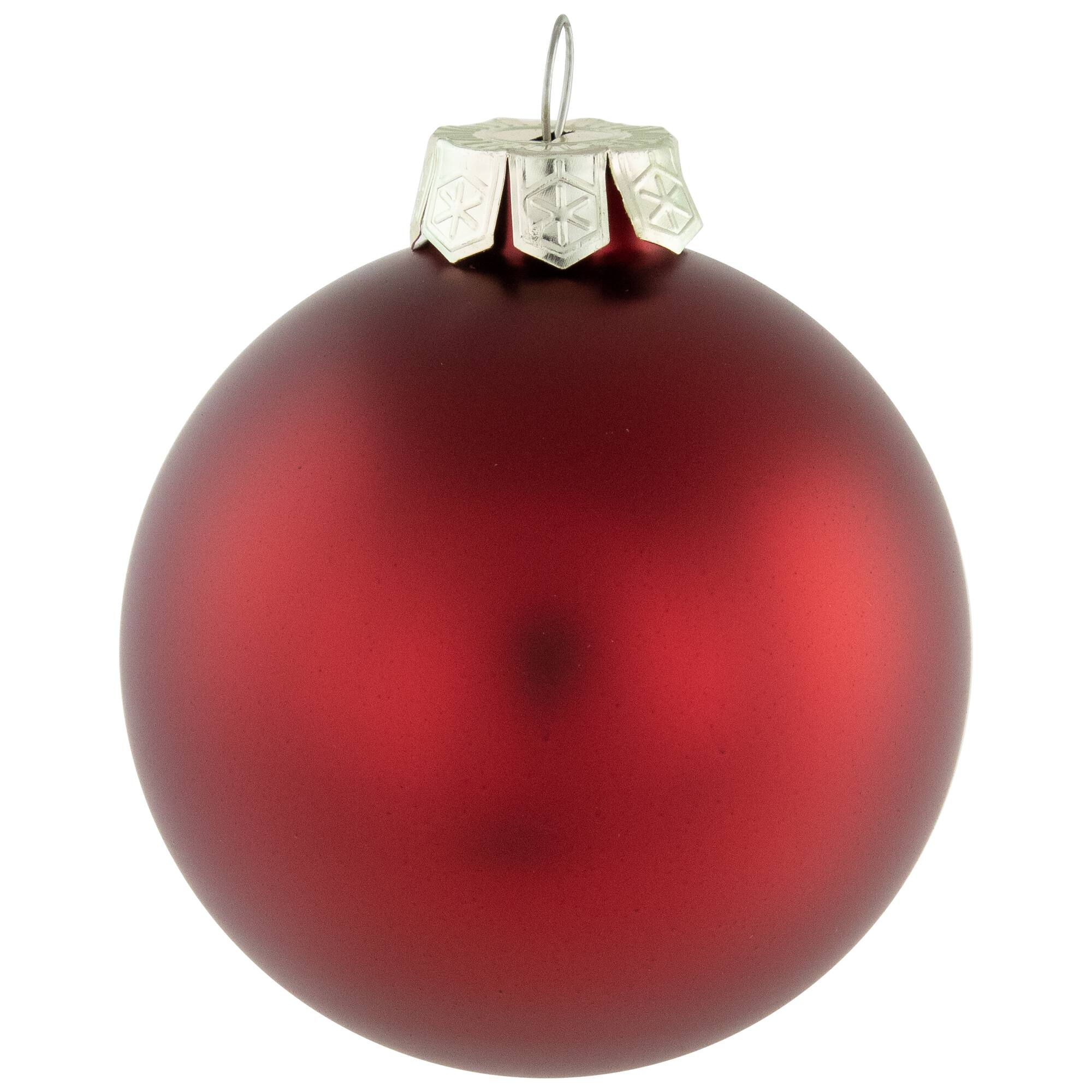 72ct. 4" Red & Gold Matte Glass Ball Ornaments