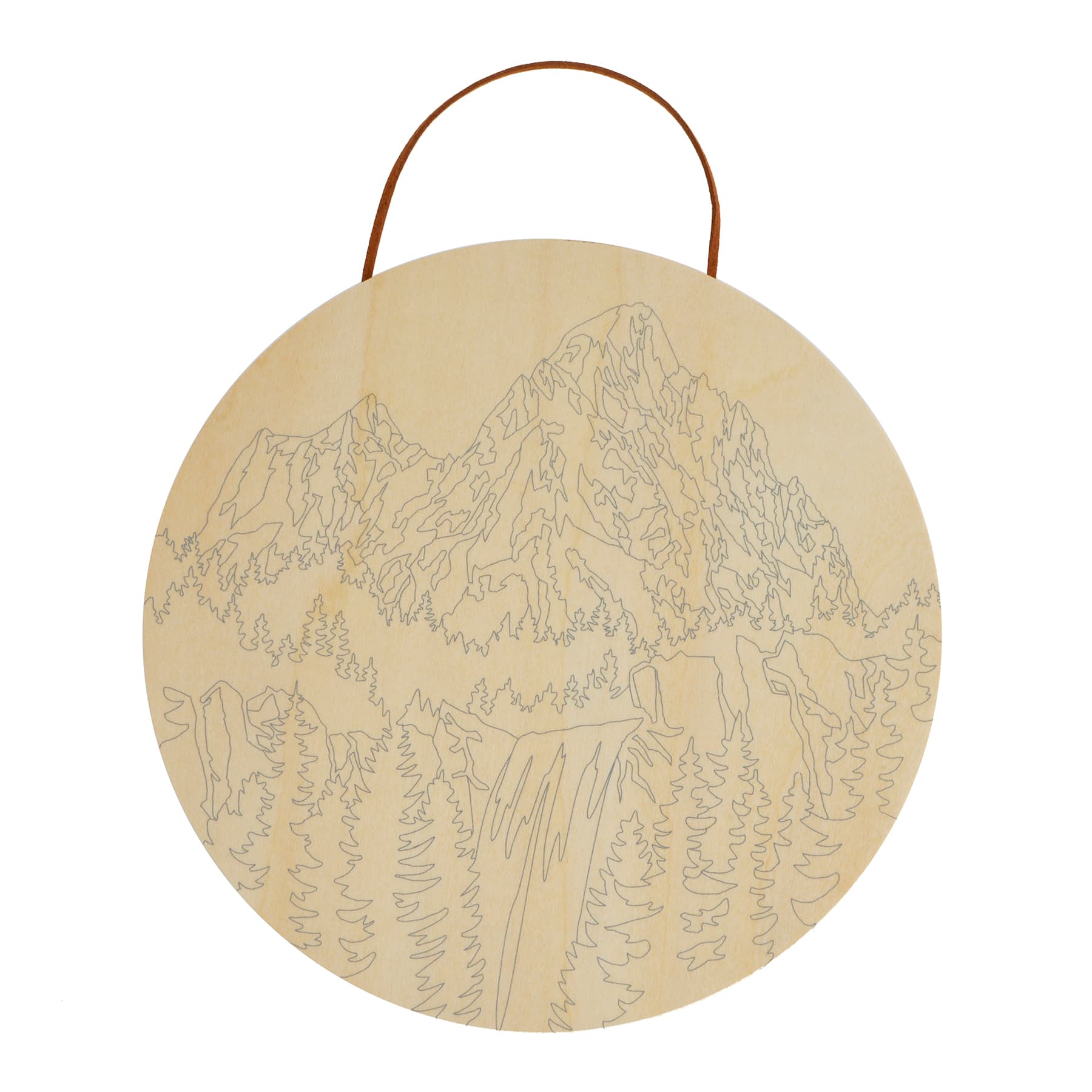 Mountain Waterfall Paint-by-Number Round Plywood Surface Kit by Artist&#x27;s Loft&#xAE;
