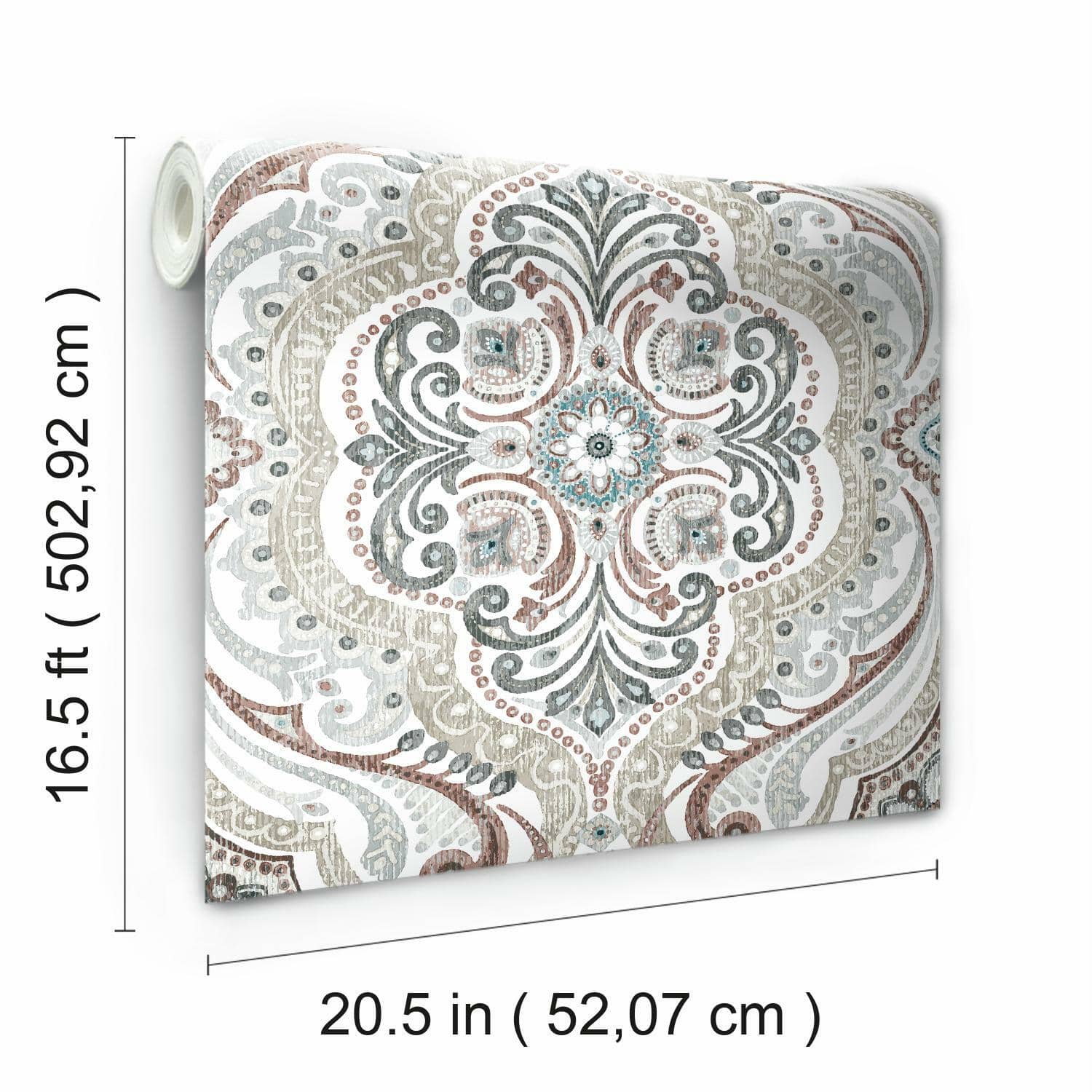 RoomMates Bohemian Damask Peel & Stick Wallpaper