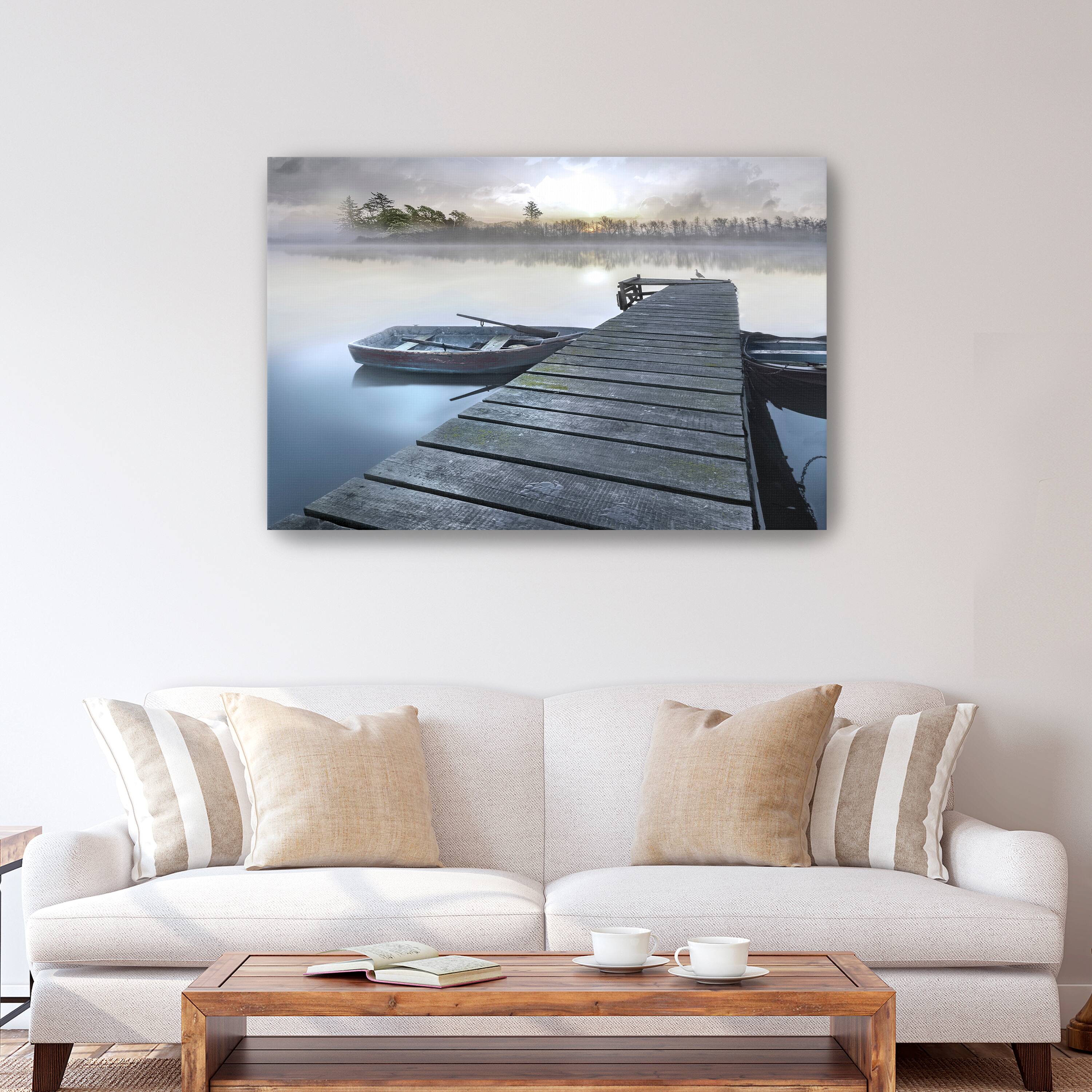Misty Morning Pier Canvas Giclee