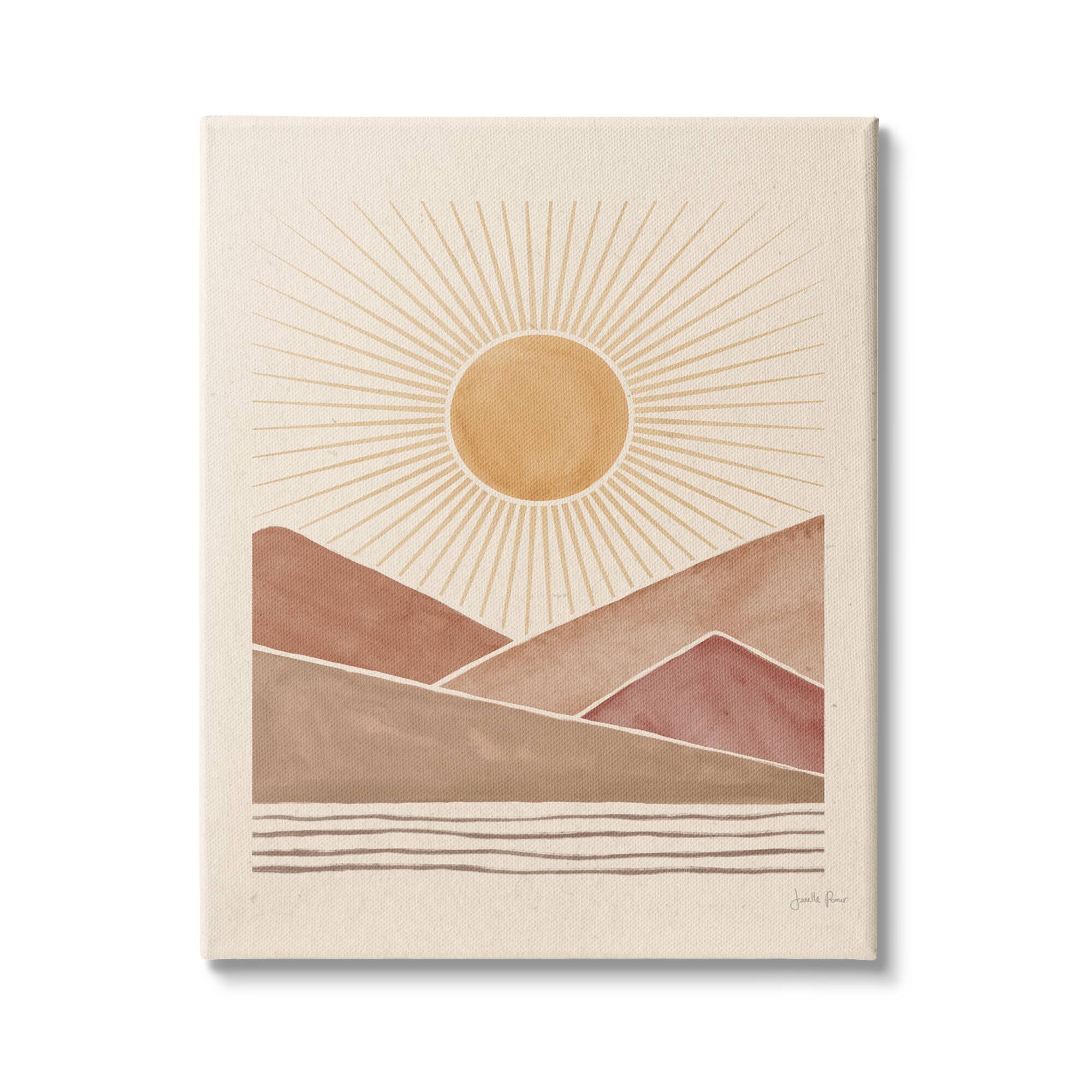 Stupell Industries Boho Desert Sunrise Vintage Landscape Geometric Shapes Canvas Wall Art