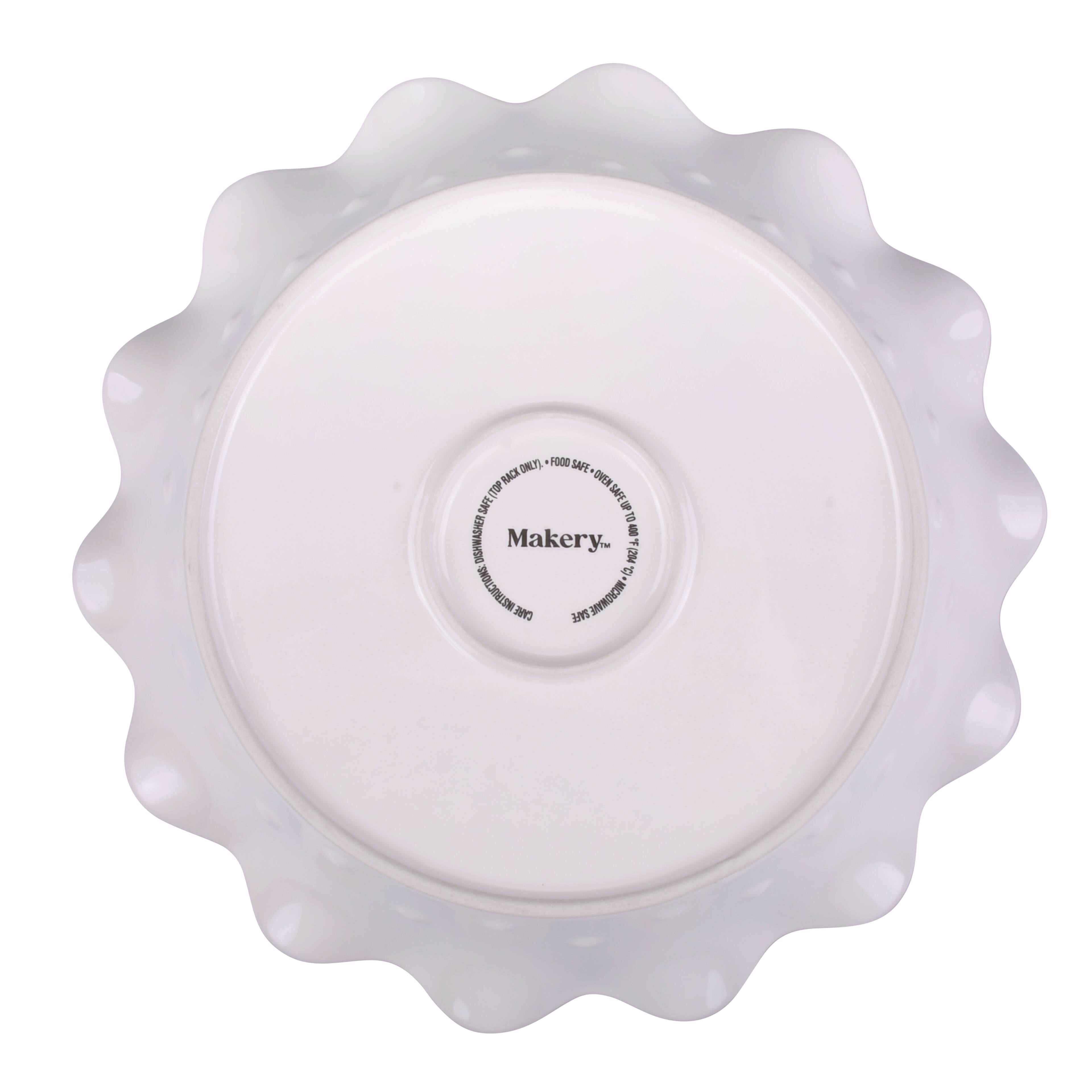 10&#x22; Cream Ceramic Pie Plate by Makery&#x2122;