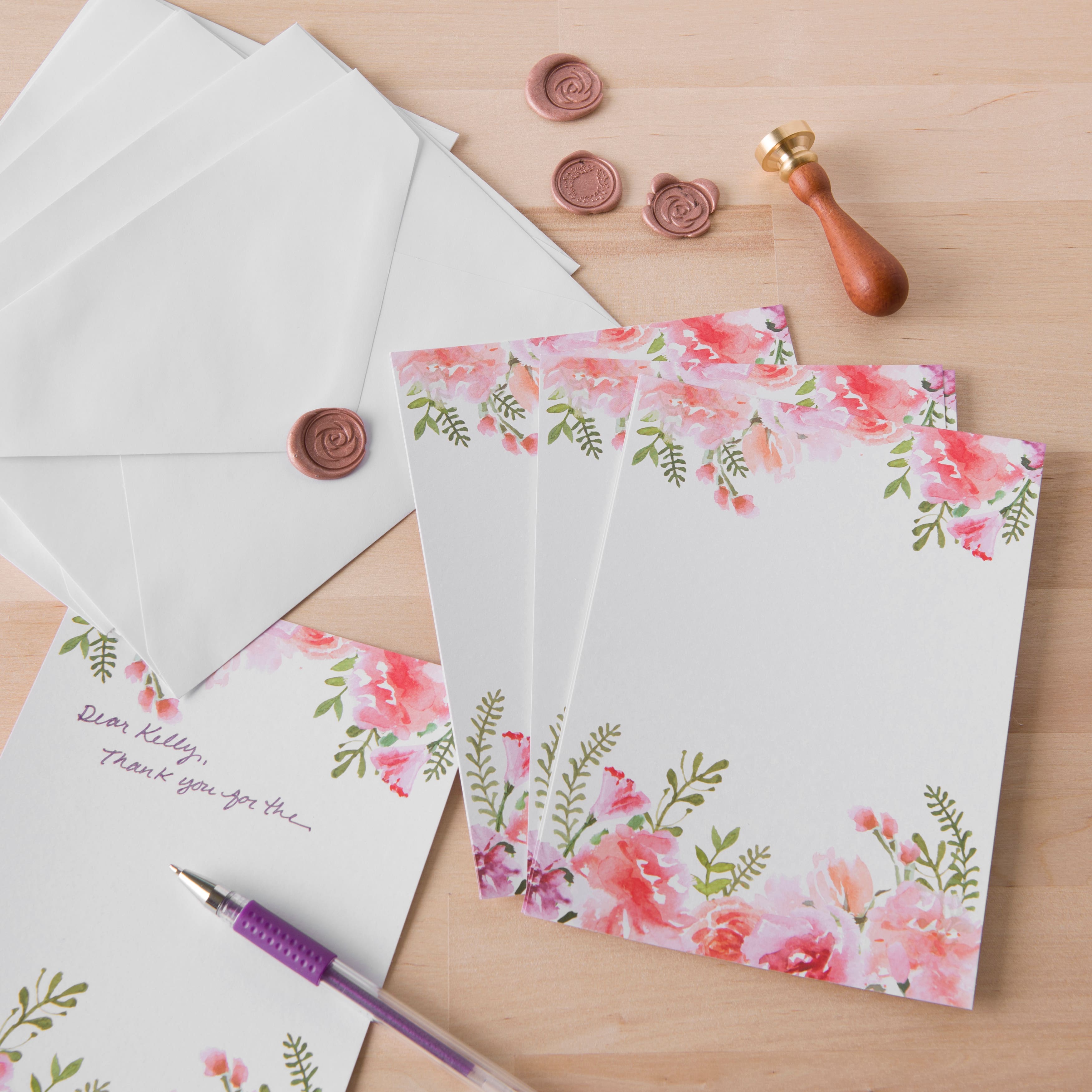 12 Packs: 40 ct. (480 total) Floral Flat Cards &#x26; Envelopes by Recollections&#x2122;, 5&#x22; x 7&#x22;