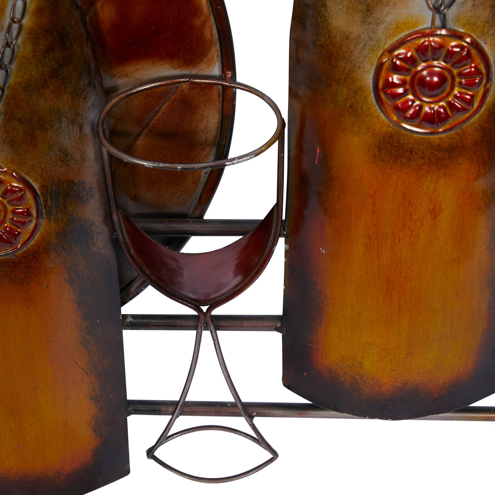 Multicolored Traditional Wine Bar Metal Wall D&#xE9;cor