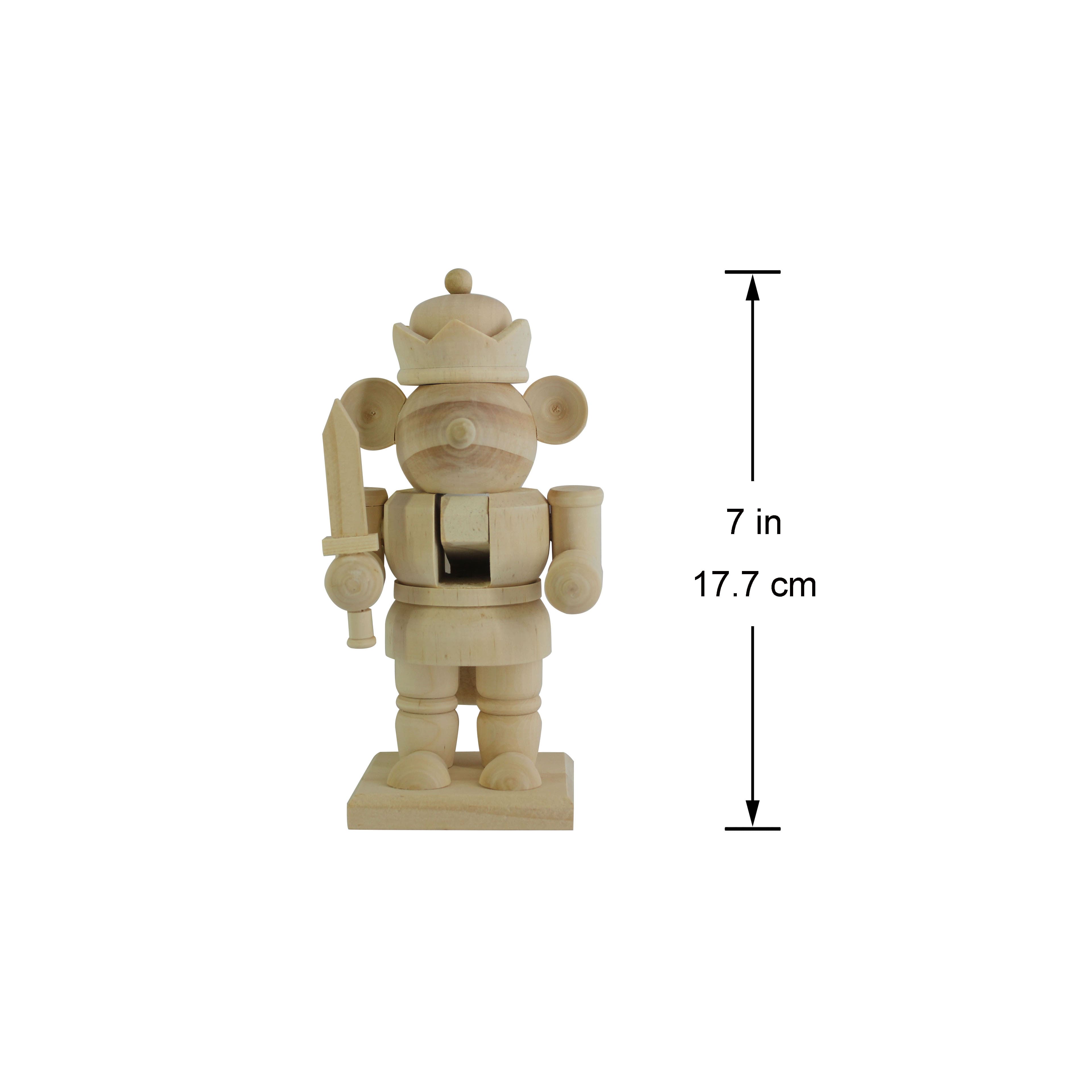 7" Mouse King with Sword DIY Pinewood Nutcracker by Make Market®