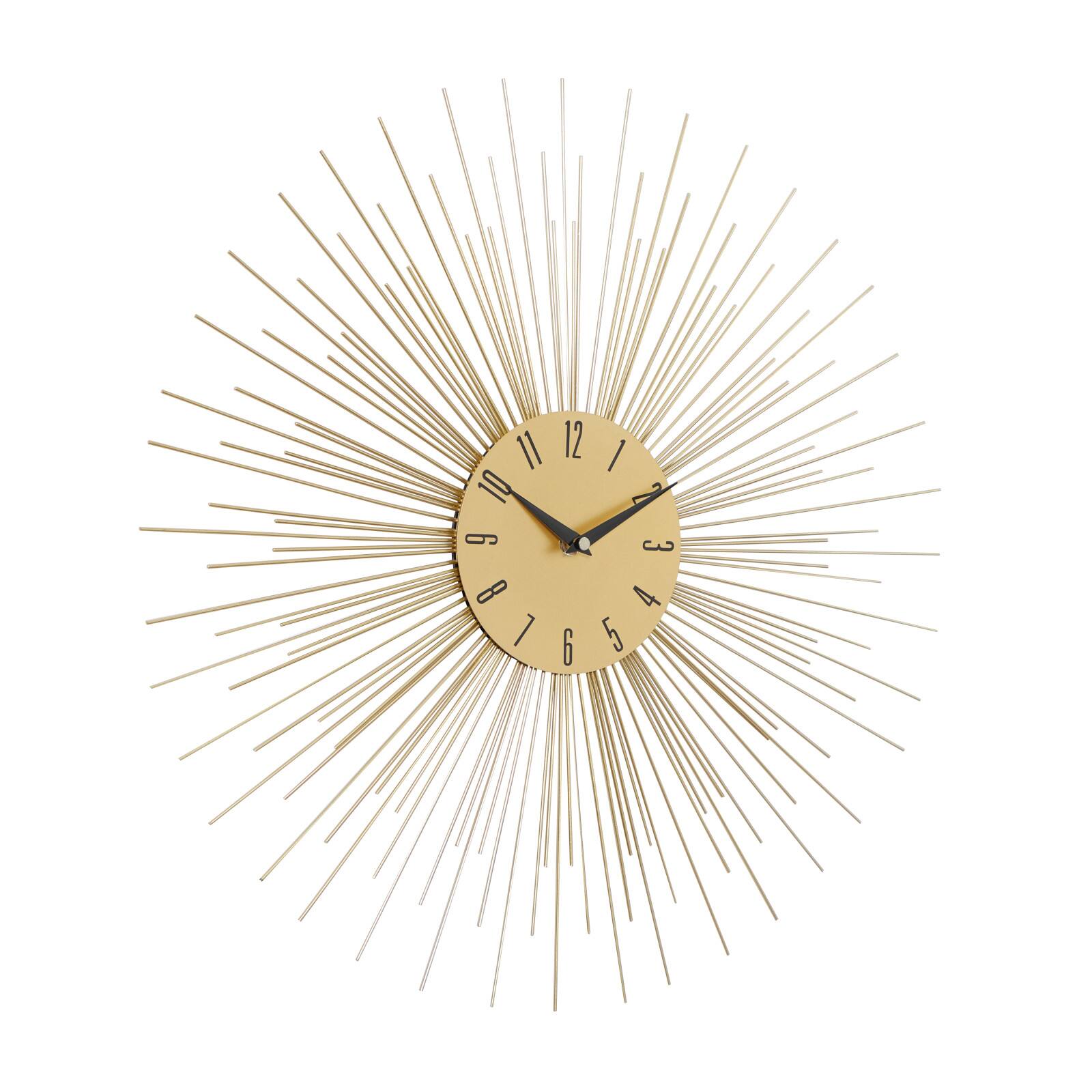 19&#x22; Gold Metal Contemporary Wall Clock