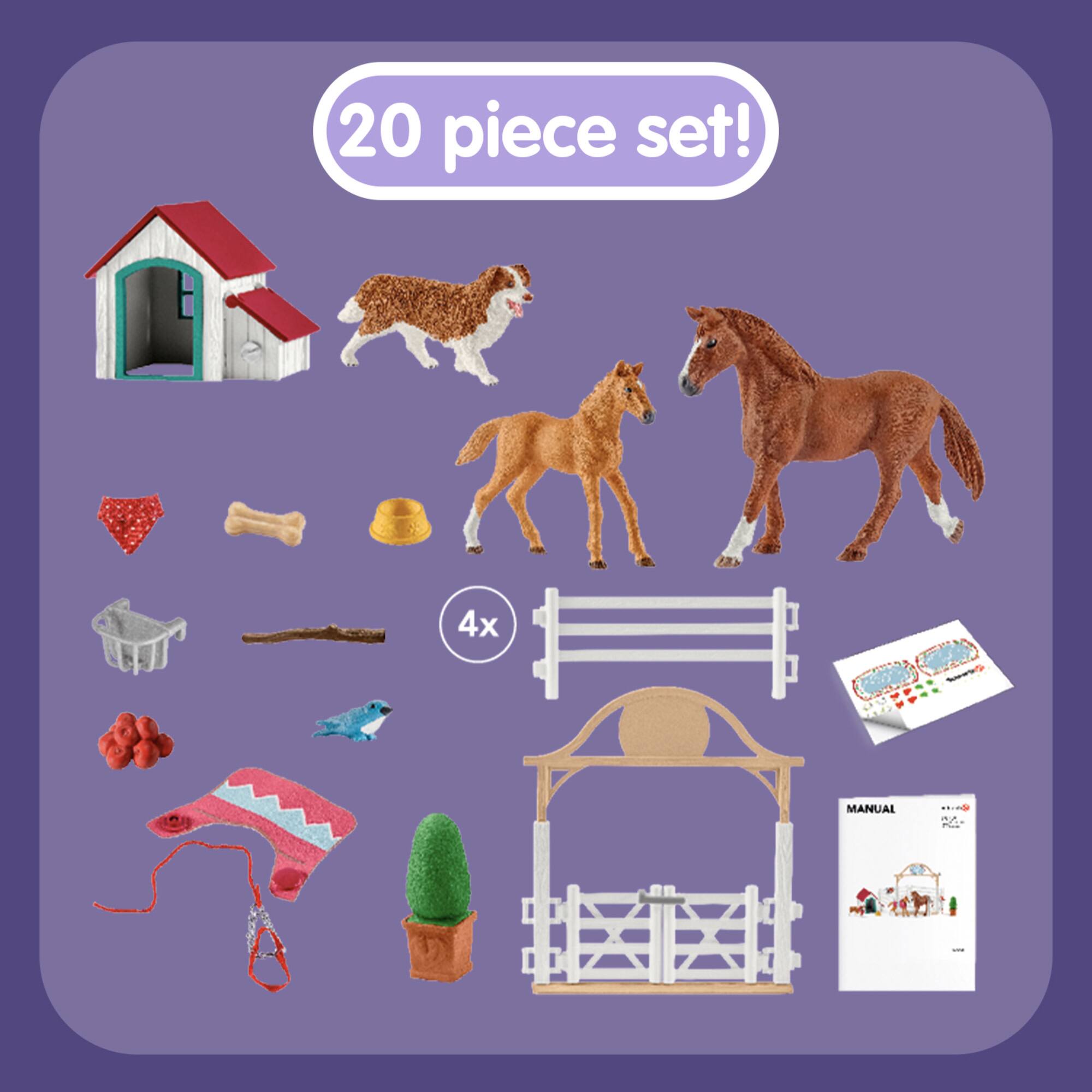 Schleich Horse Club Hannah's Guest Horses with Ruby the Dog Playset