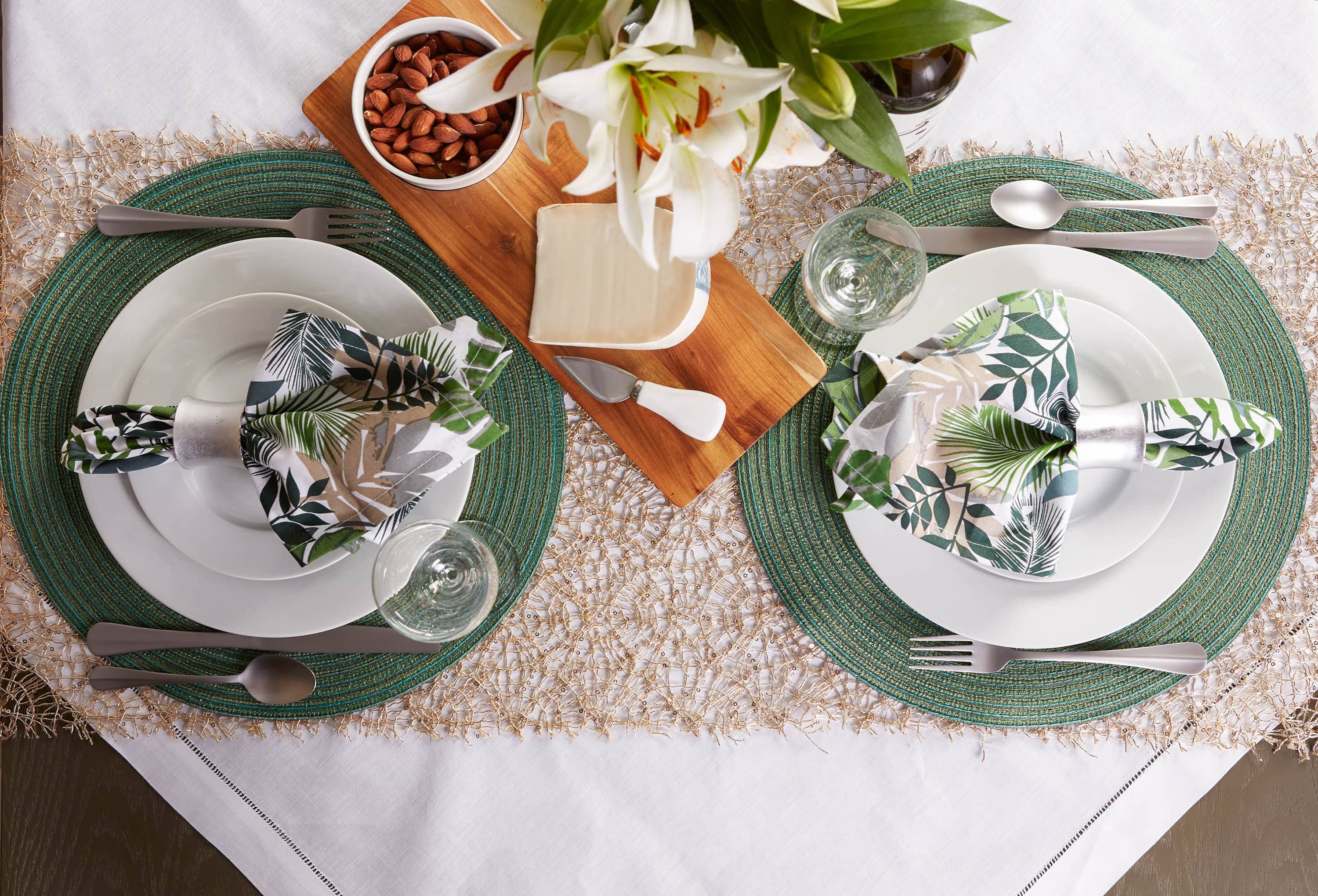 DII® Round Variegated Braided Polypropylene Placemats, 6ct.