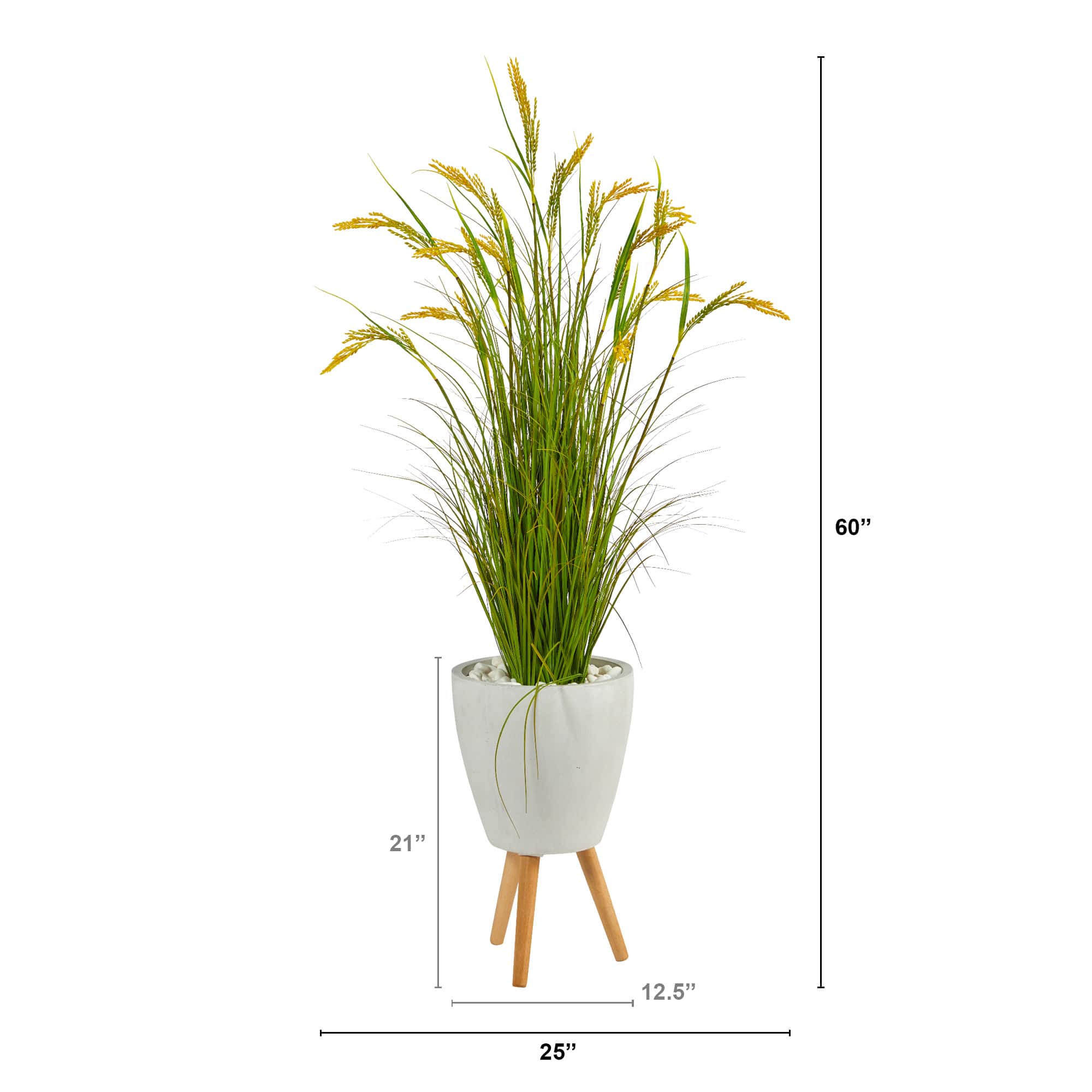 5ft. Wheat Grain Plant in Decorative White Planter