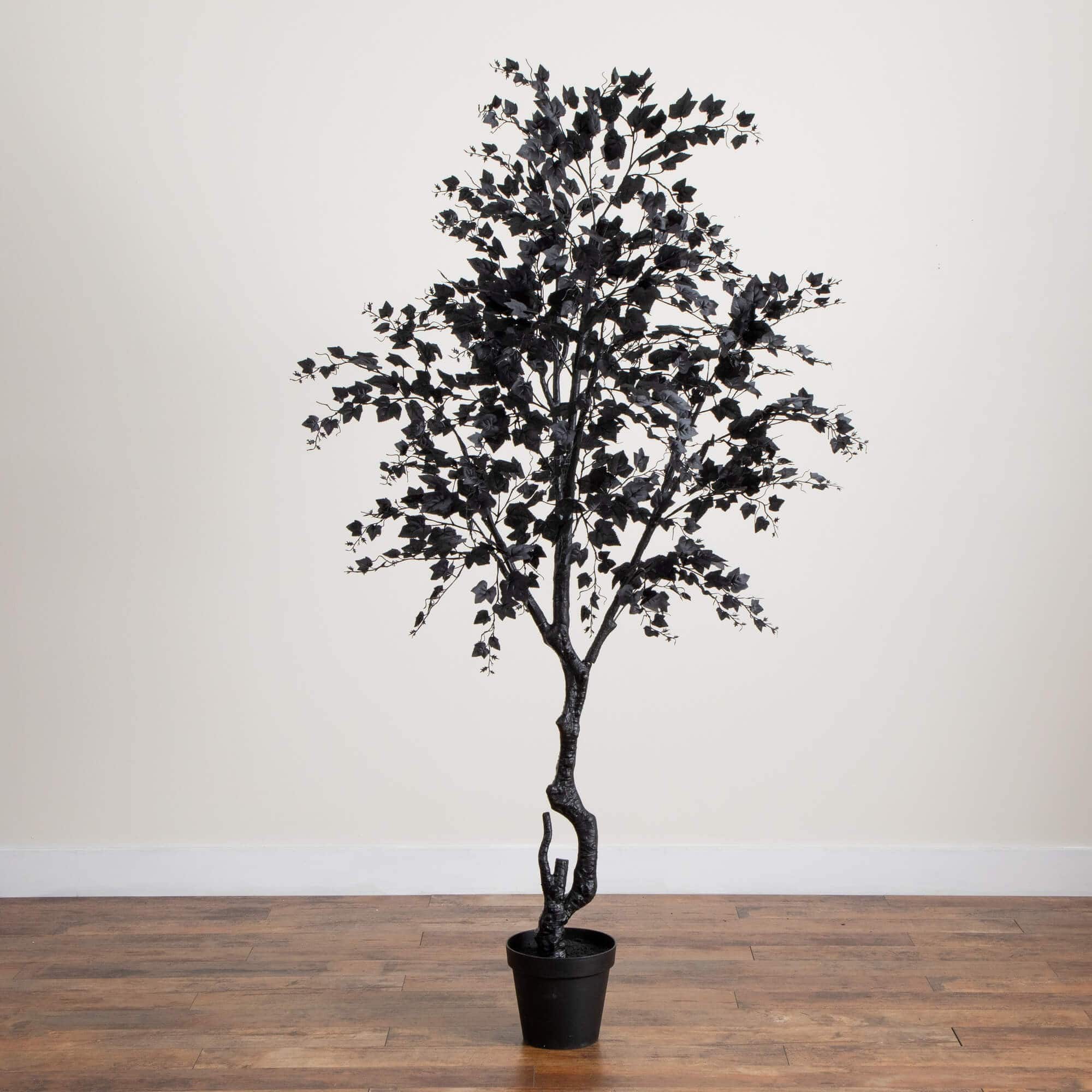 7ft. Artificial Halloween Black Maple Tree