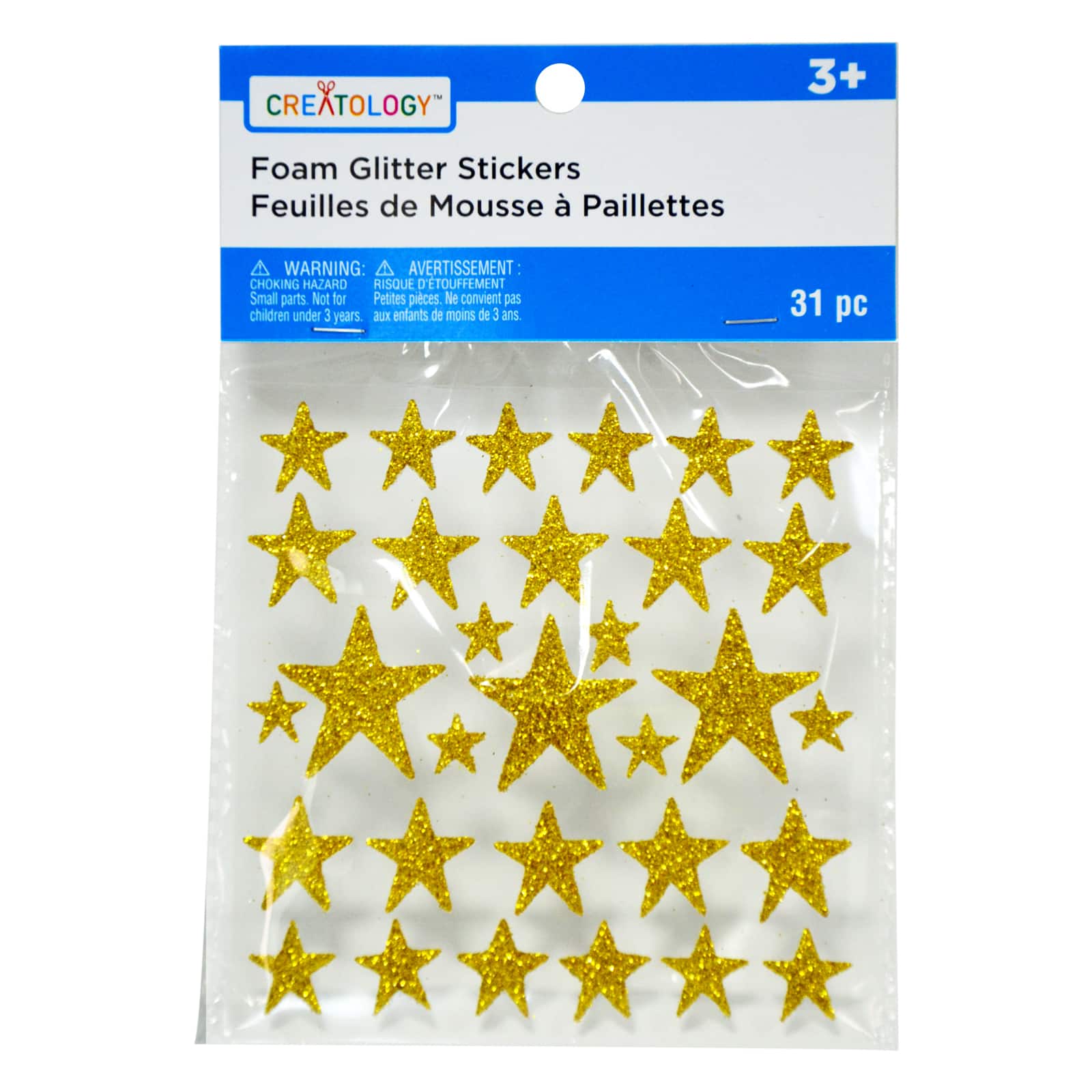 12 Packs: 150 ct. (1,800 total) Glitter Star Foam Stickers by