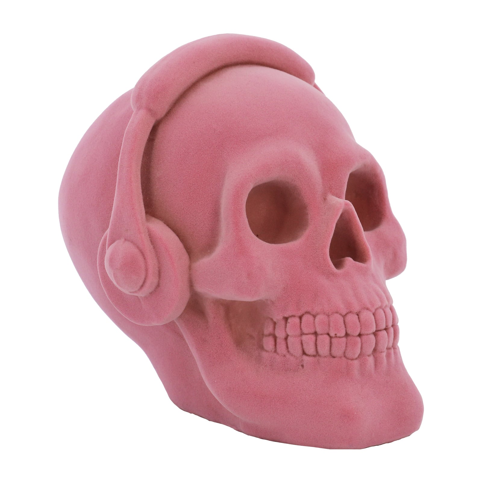 7.25&#x22; Pink Flocked Skull Tabletop D&#xE9;cor by Ashland&#xAE;