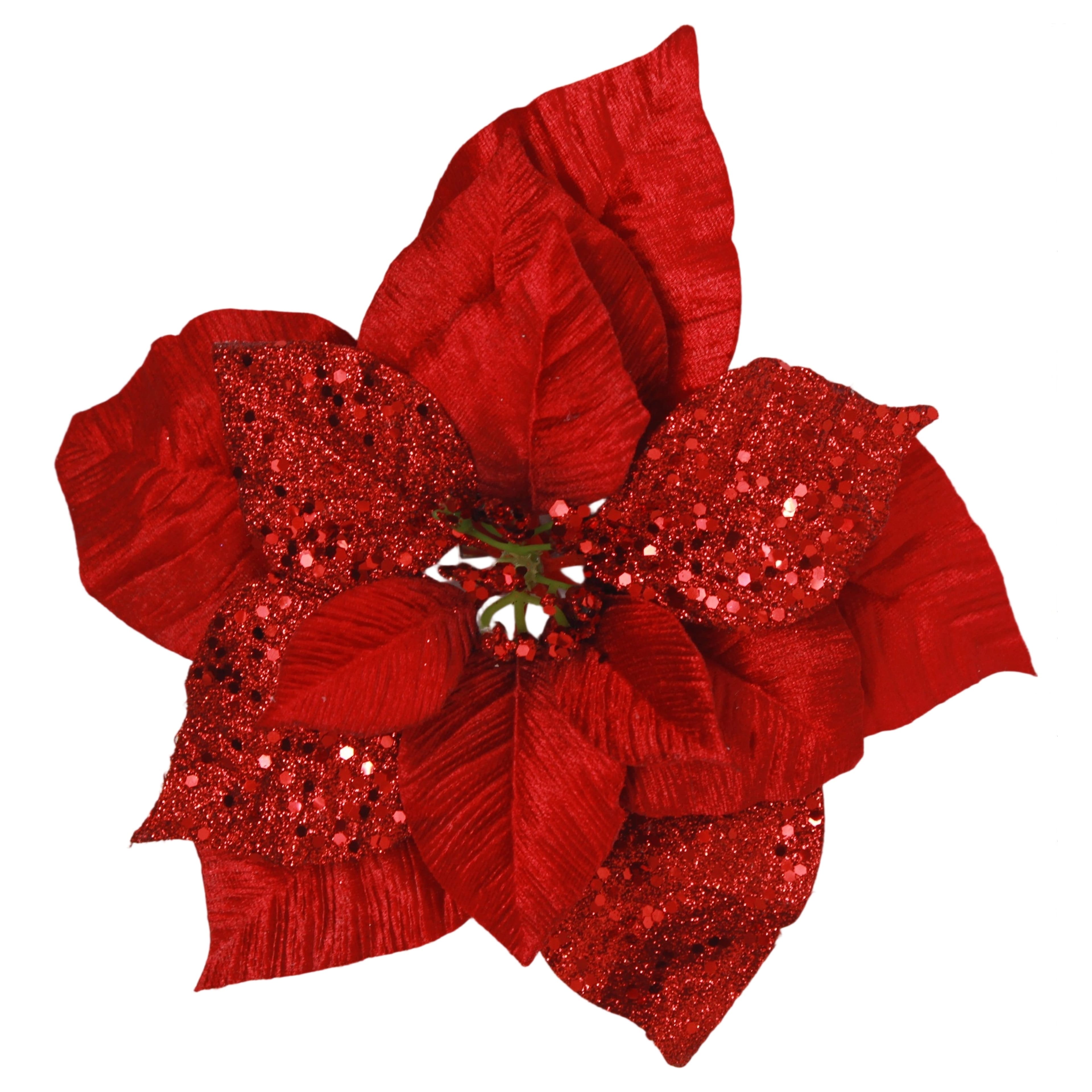 9.5&#x22; Poinsettia Clip Floral Accent by Ashland&#xAE;