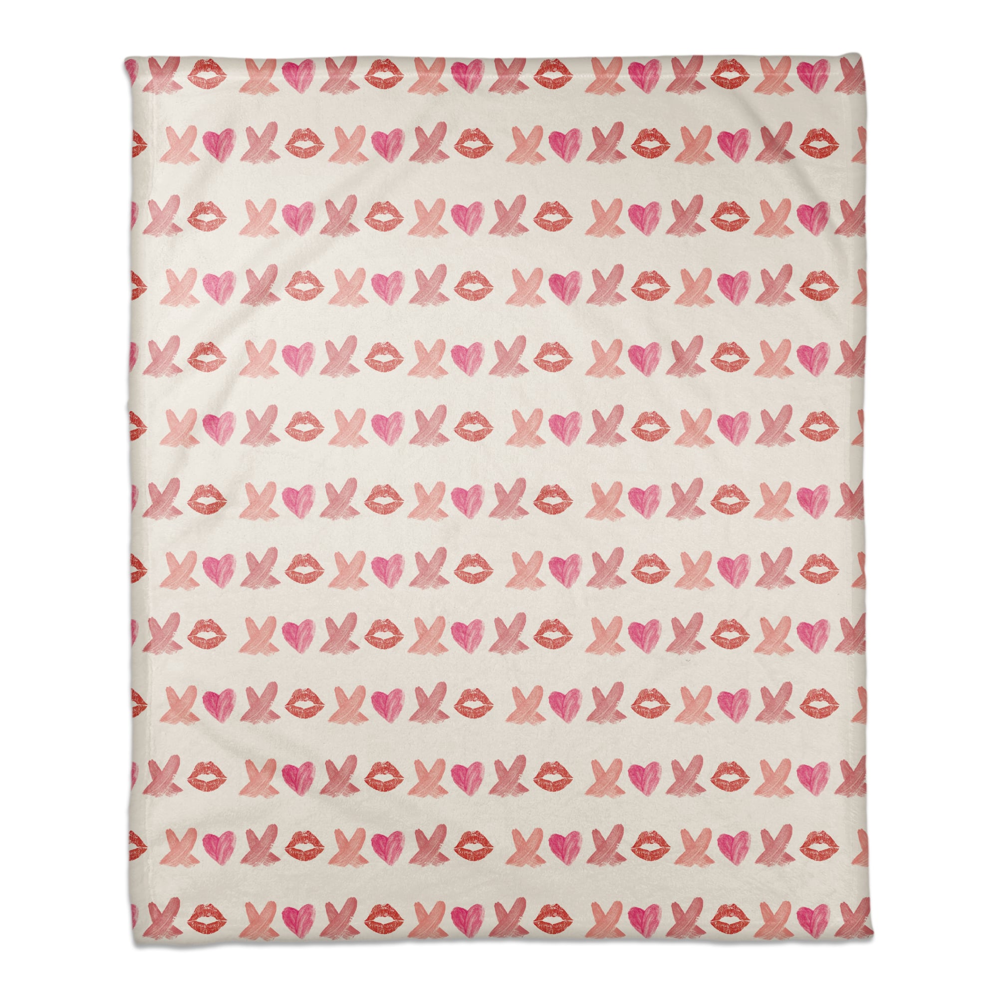 Lipstick XO Pattern 50&#x22; x 60&#x22; Coral Fleece Blanket