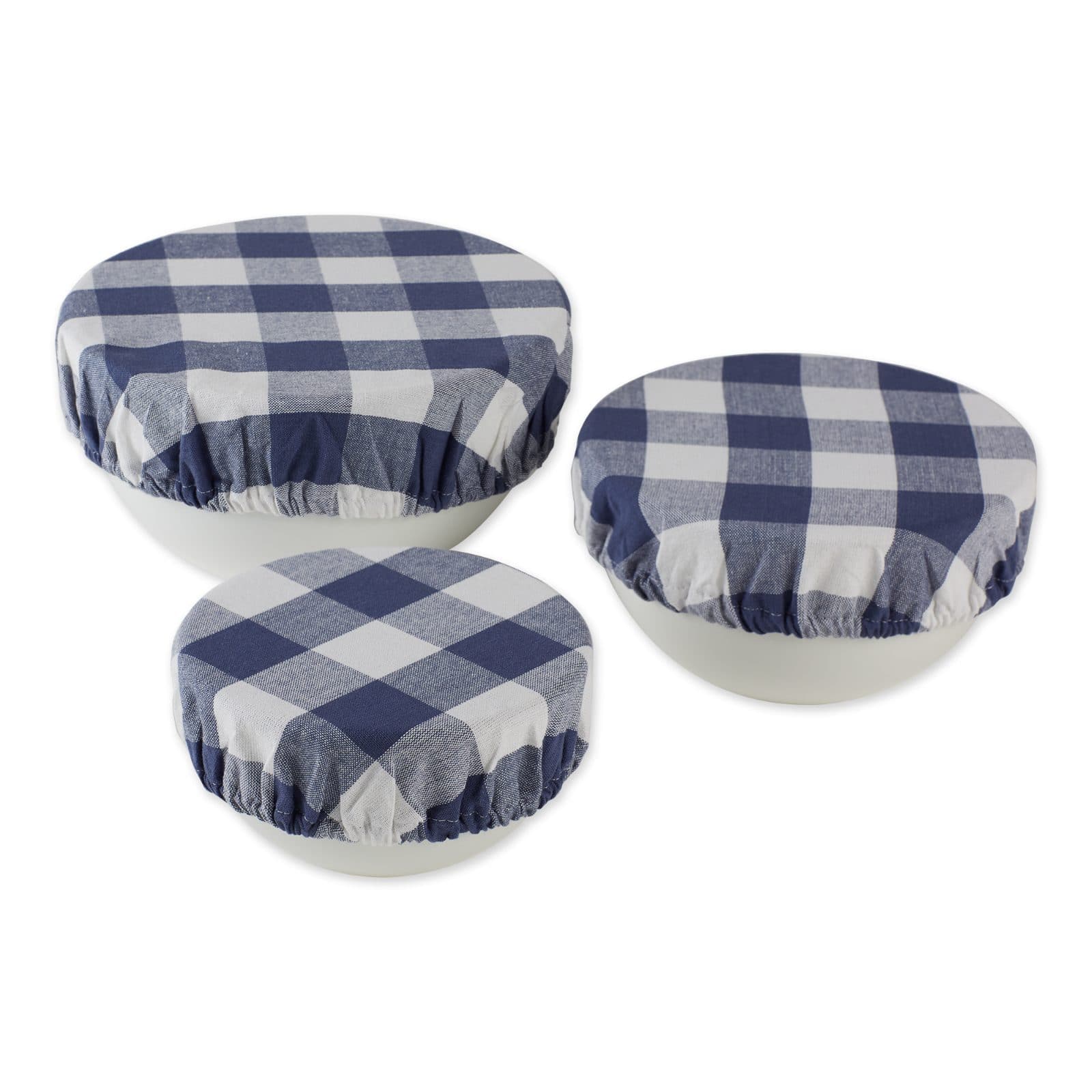 DII® Assorted French Blue Buffalo Check Woven Dish Cover Set