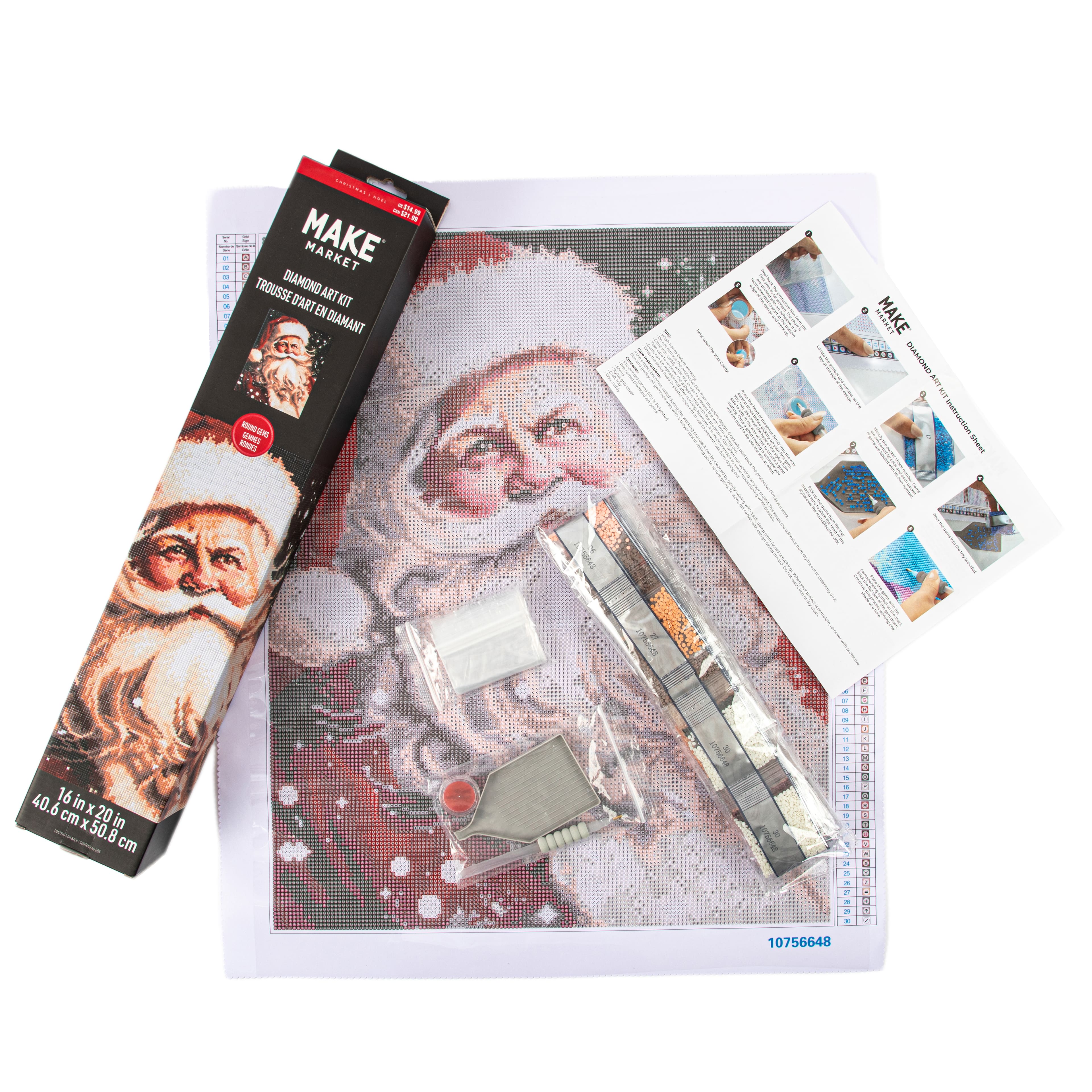 16&#x22; x 20&#x22; Santa Diamond Art Kit by Make Market&#xAE;