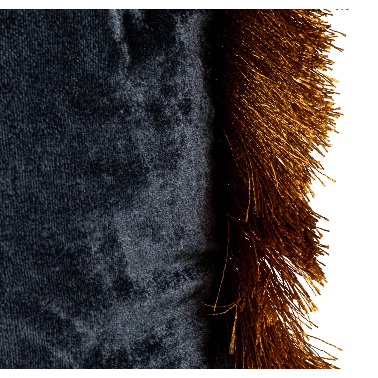 Hello Honey&#xAE; 20&#x22; x 20&#x22; Navy &#x26; Gold Silk Fringed Pillow