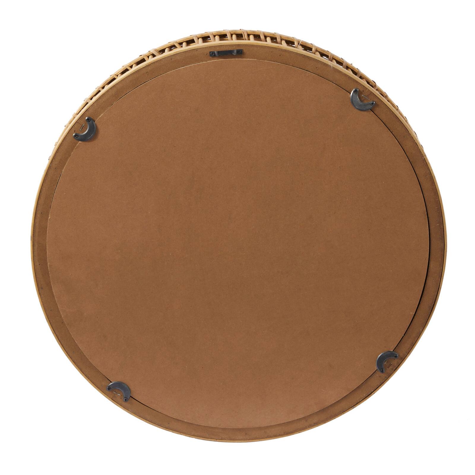 The Novogratz Light Brown Bamboo Handmade Weaved Rattan Wall Mirror 21" x 5" x 21"