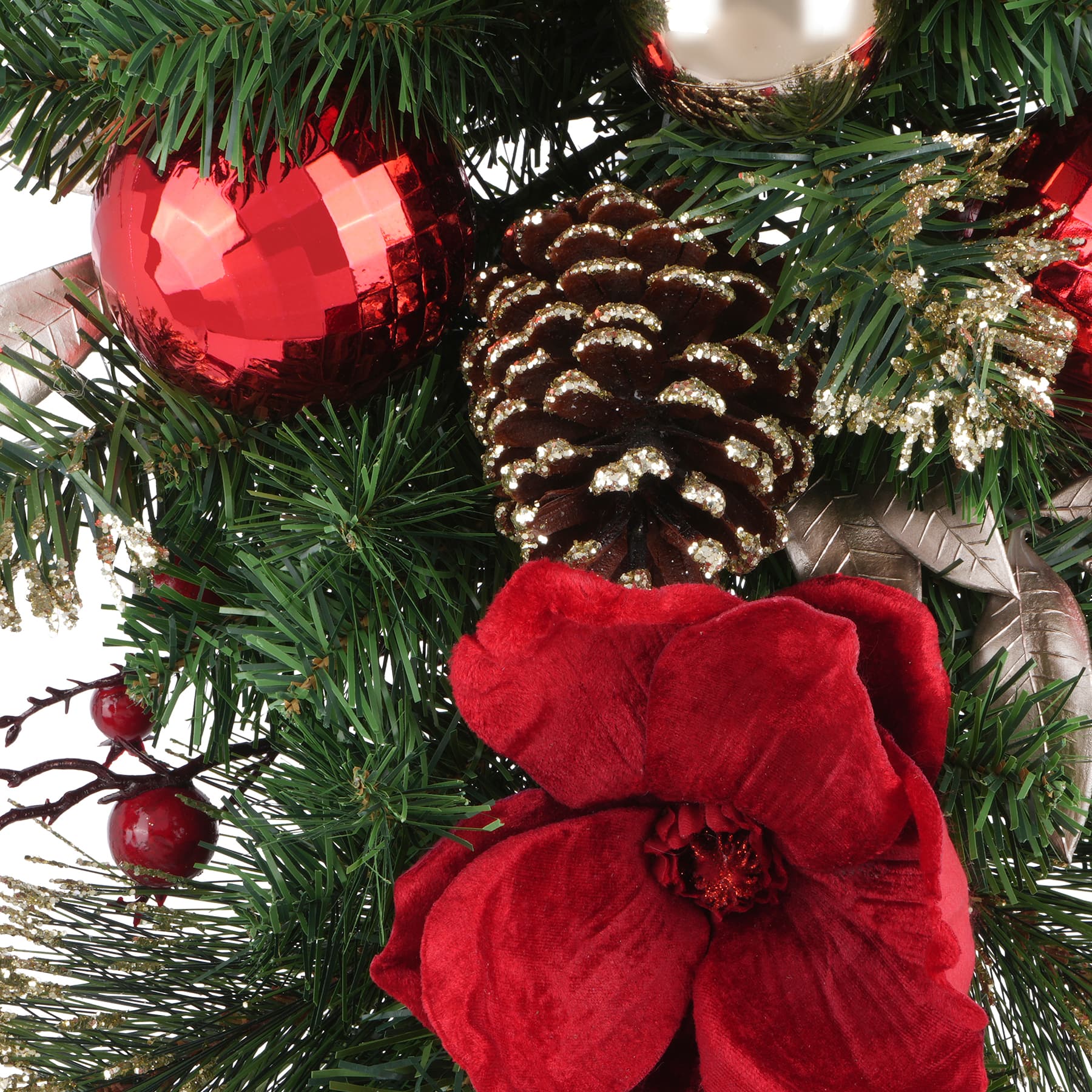 26&#x22; Red Magnolia, Pinecone, Ornament &#x26; Berry Teardrop by Ashland&#xAE;