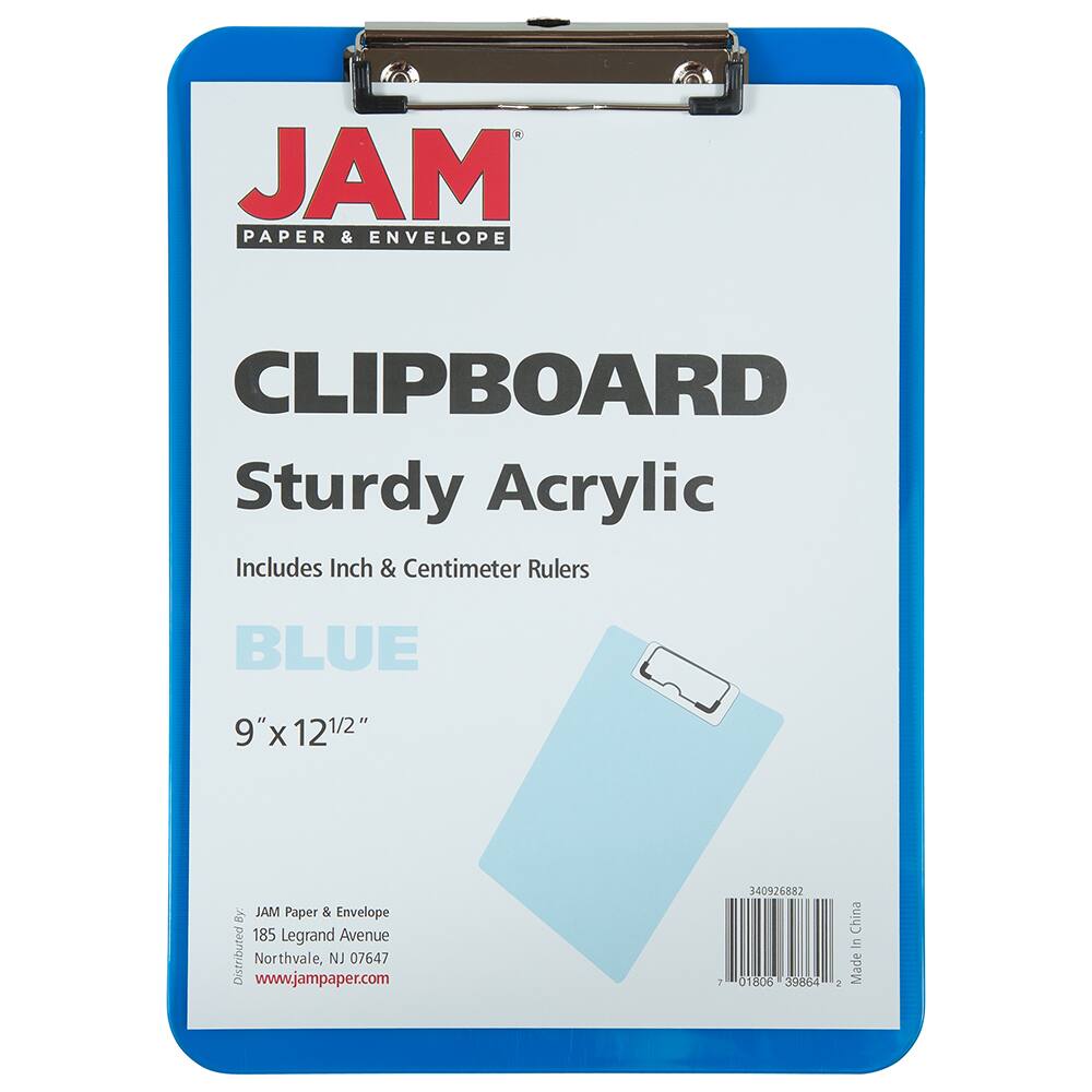 JAM Paper Letter Size Plastic Clipboards