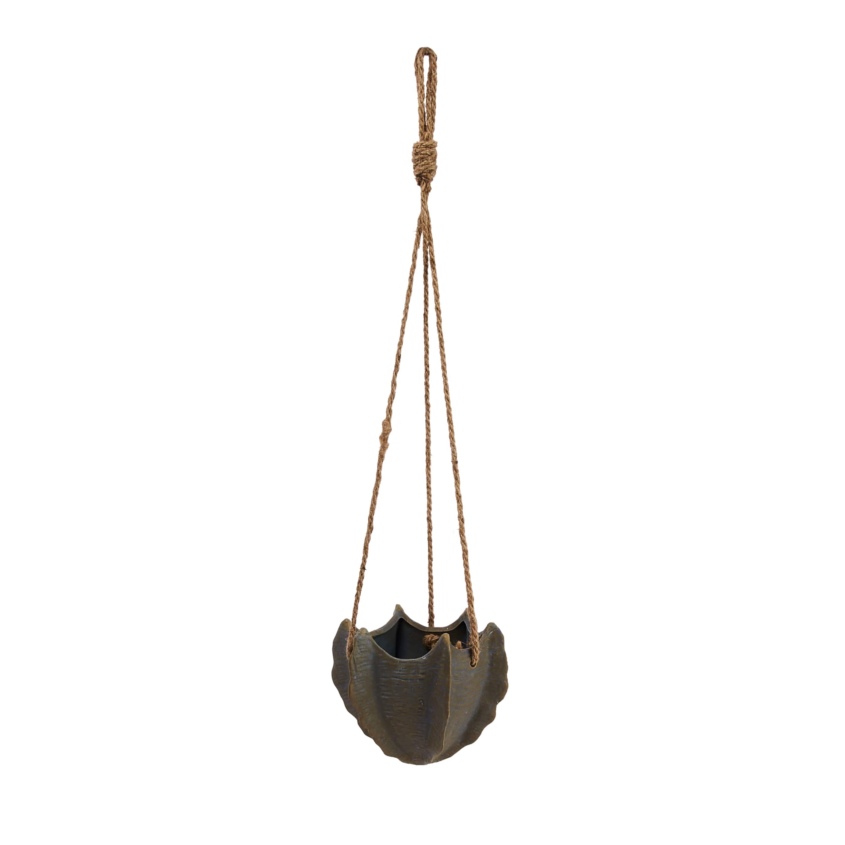 Hello Honey&#xAE; 6&#x22; Multicolor Hanging Stoneware Cactus Shaped Planter with Rope