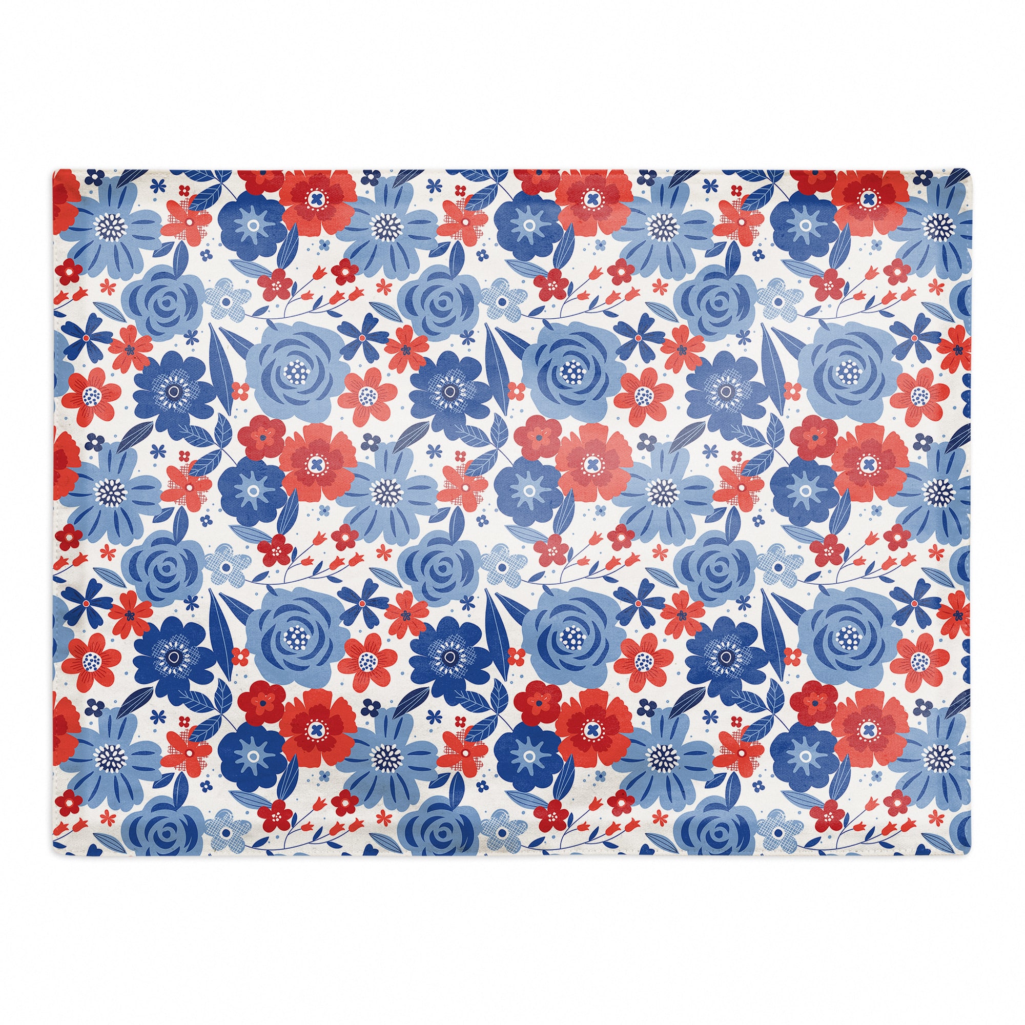 Red White &#x26; Blue Florals Cotton Twill Placemat