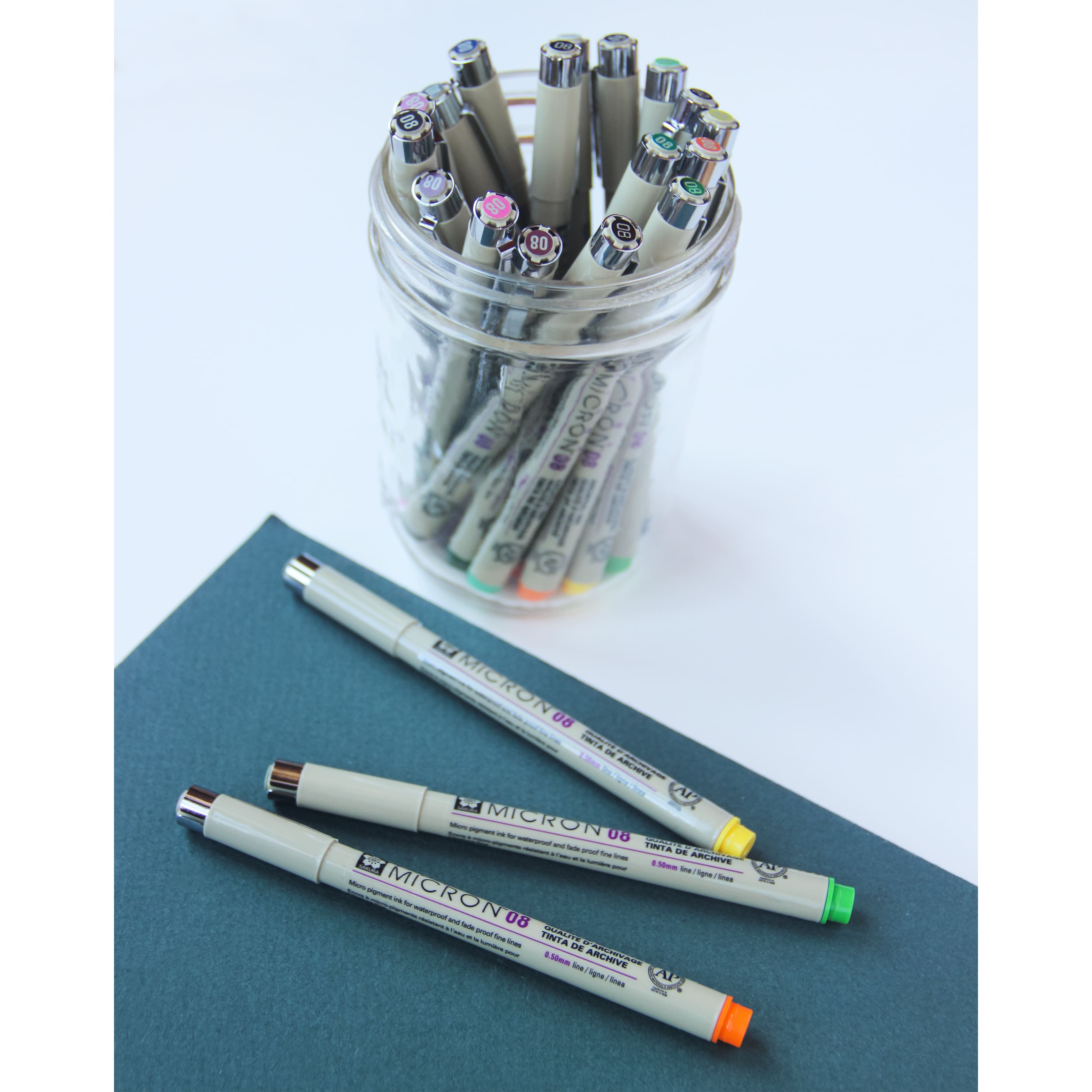 6 Pack: Pigma® Micron™ 08 Fine Line 8 Color Pen Set