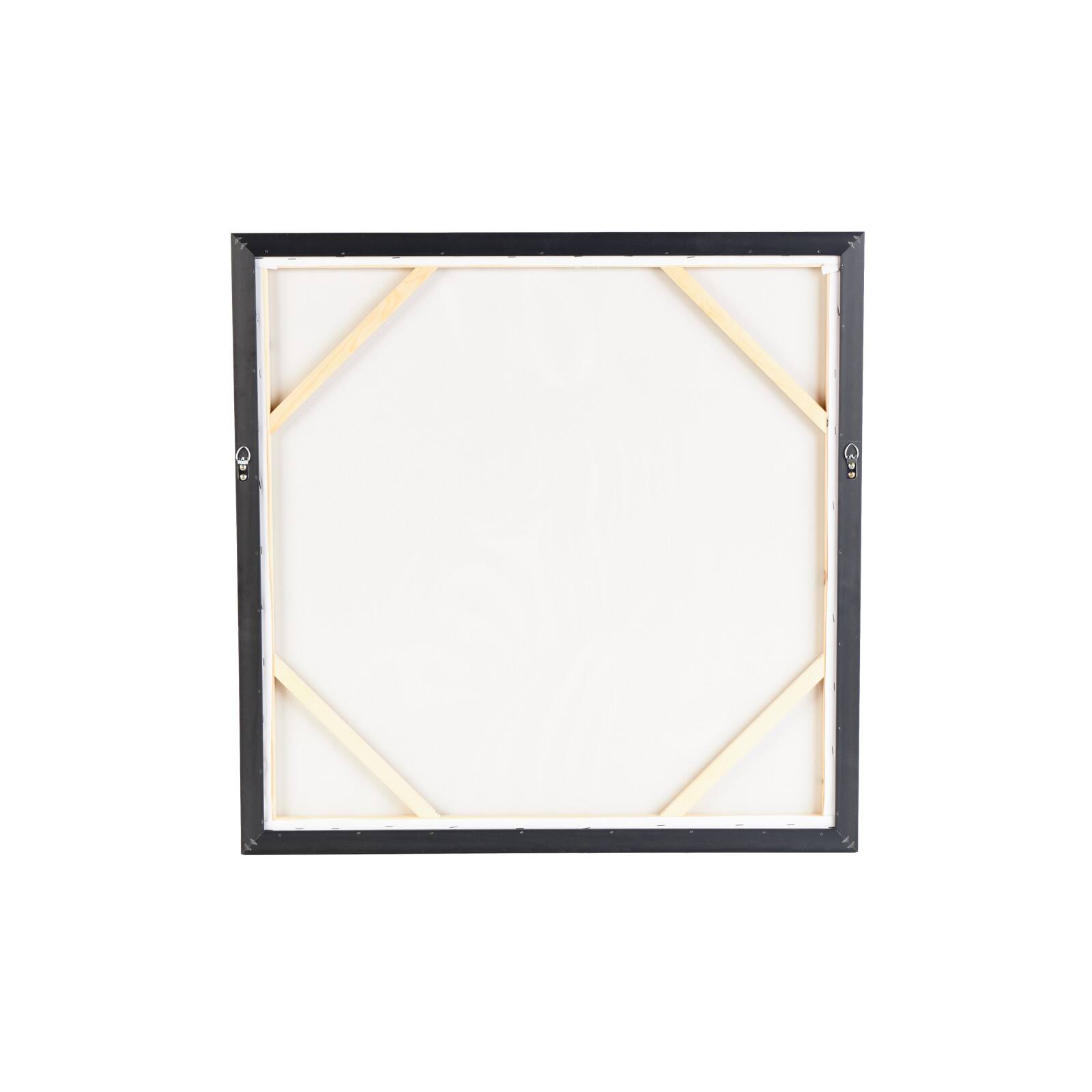 32" x 32" Black Canvas Zebra Framed Wall Art with Gold Foil Accents