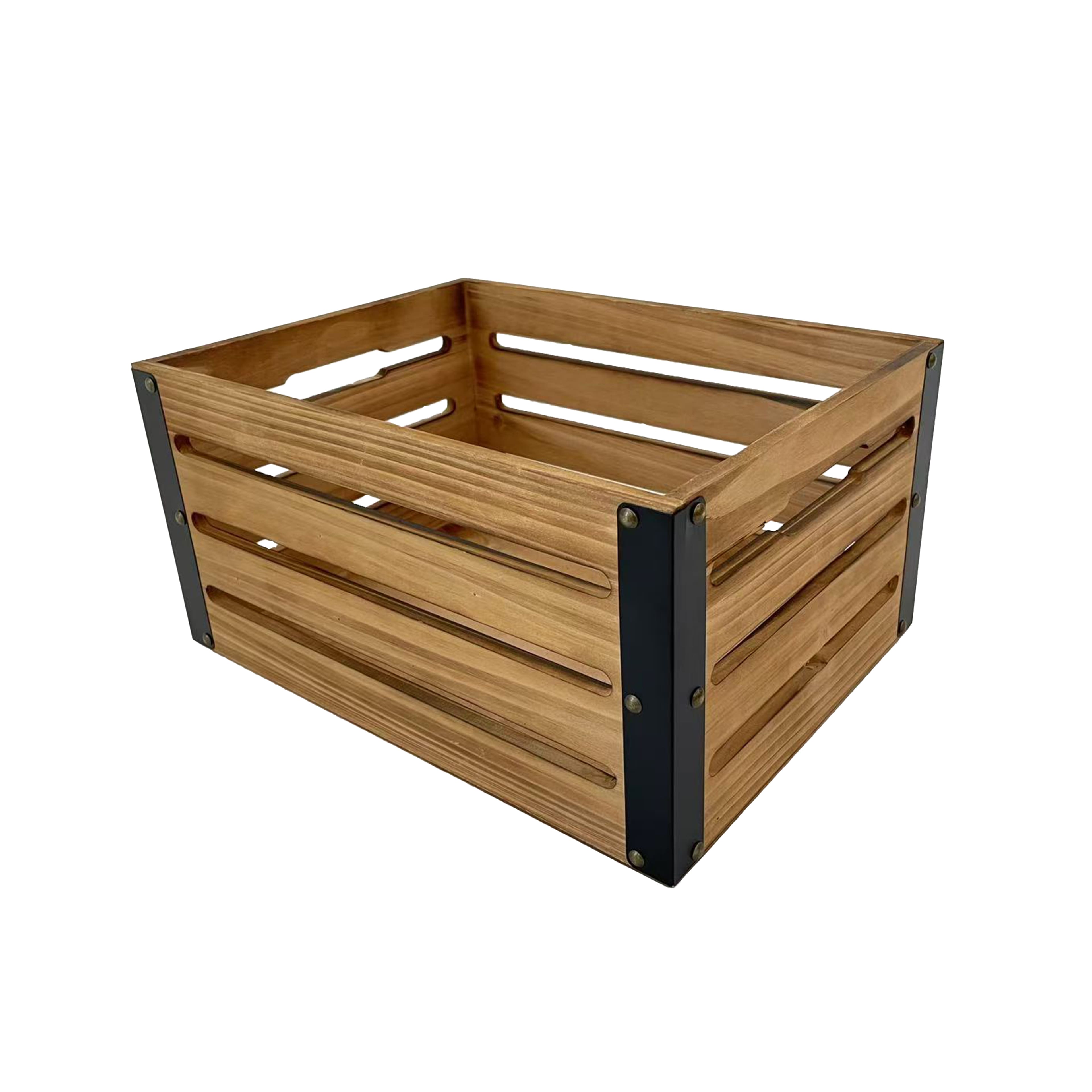 14.25&#x22; Natural Brown Wood &#x26; Metal Crate by Ashland&#xAE;