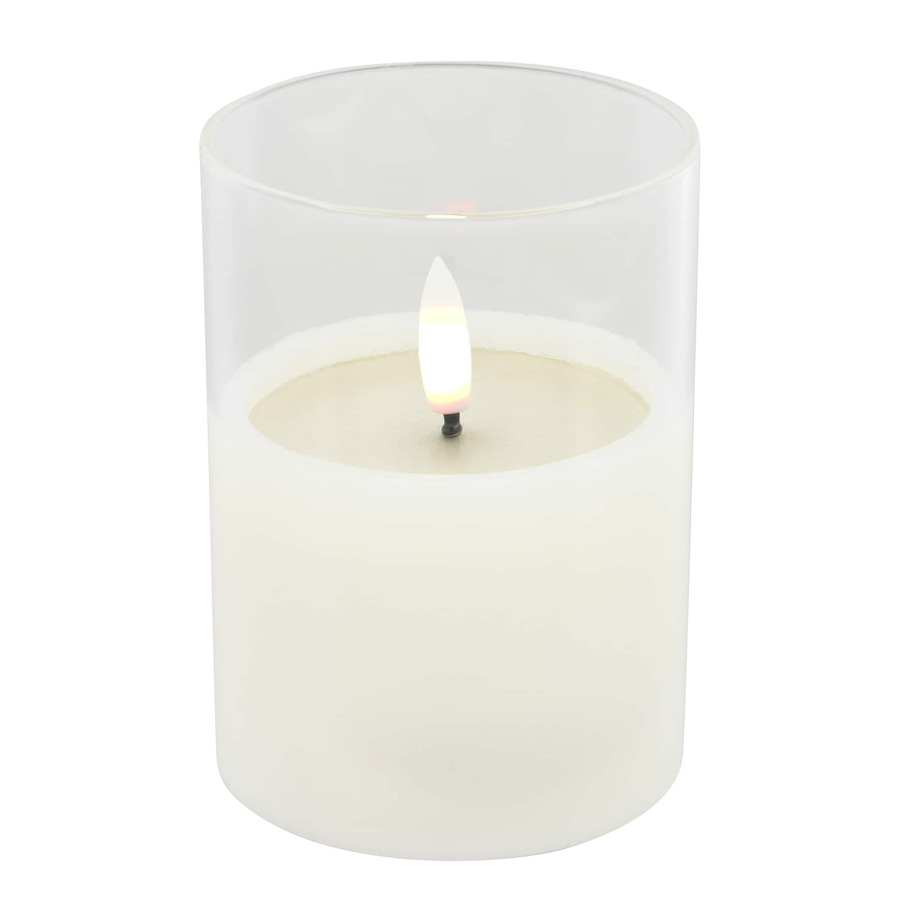4&#x22; LED Glass Wax Flickering Candle by Ashland&#xAE;