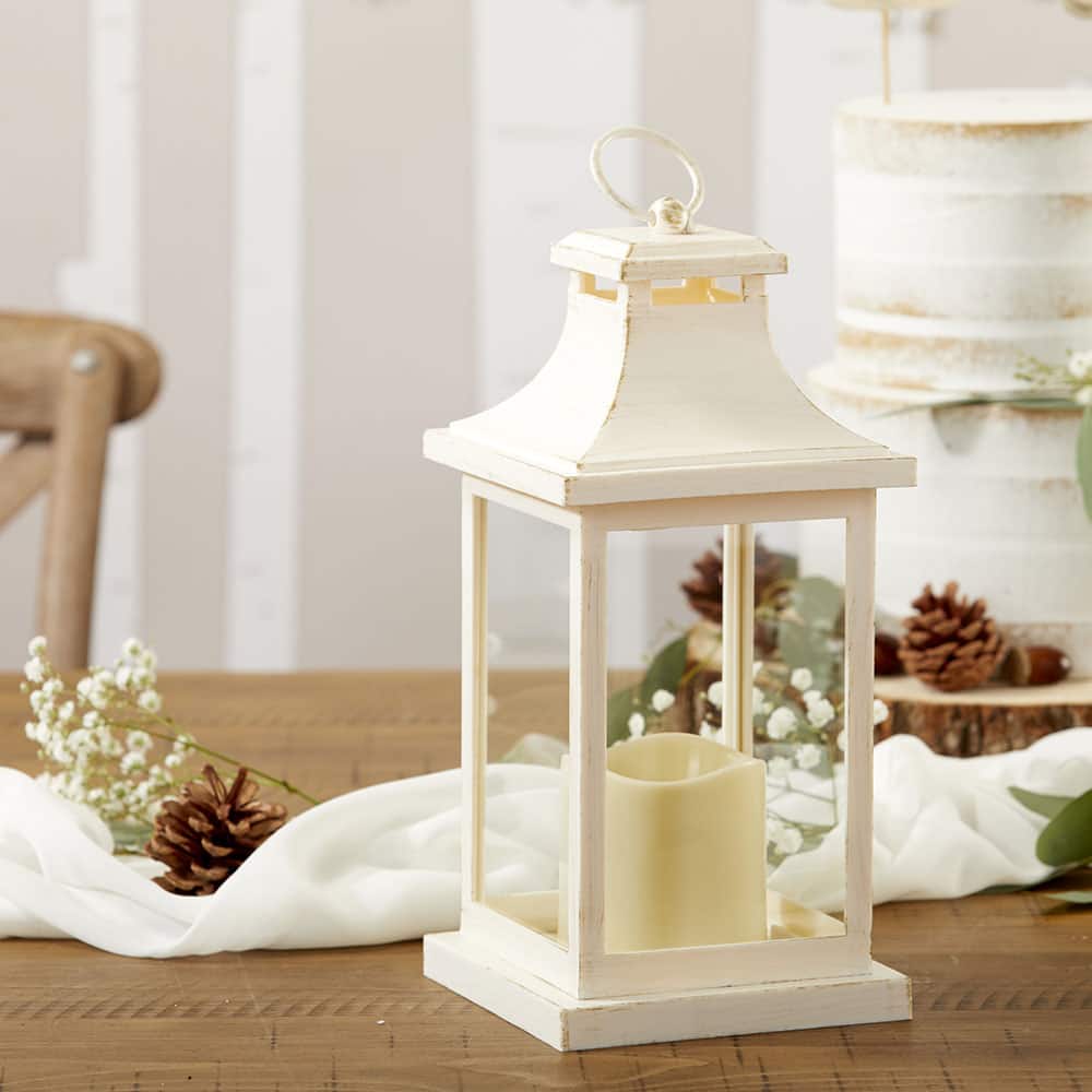 Kate Aspen® Hampton Ivory LED Vintage Decorative Lantern