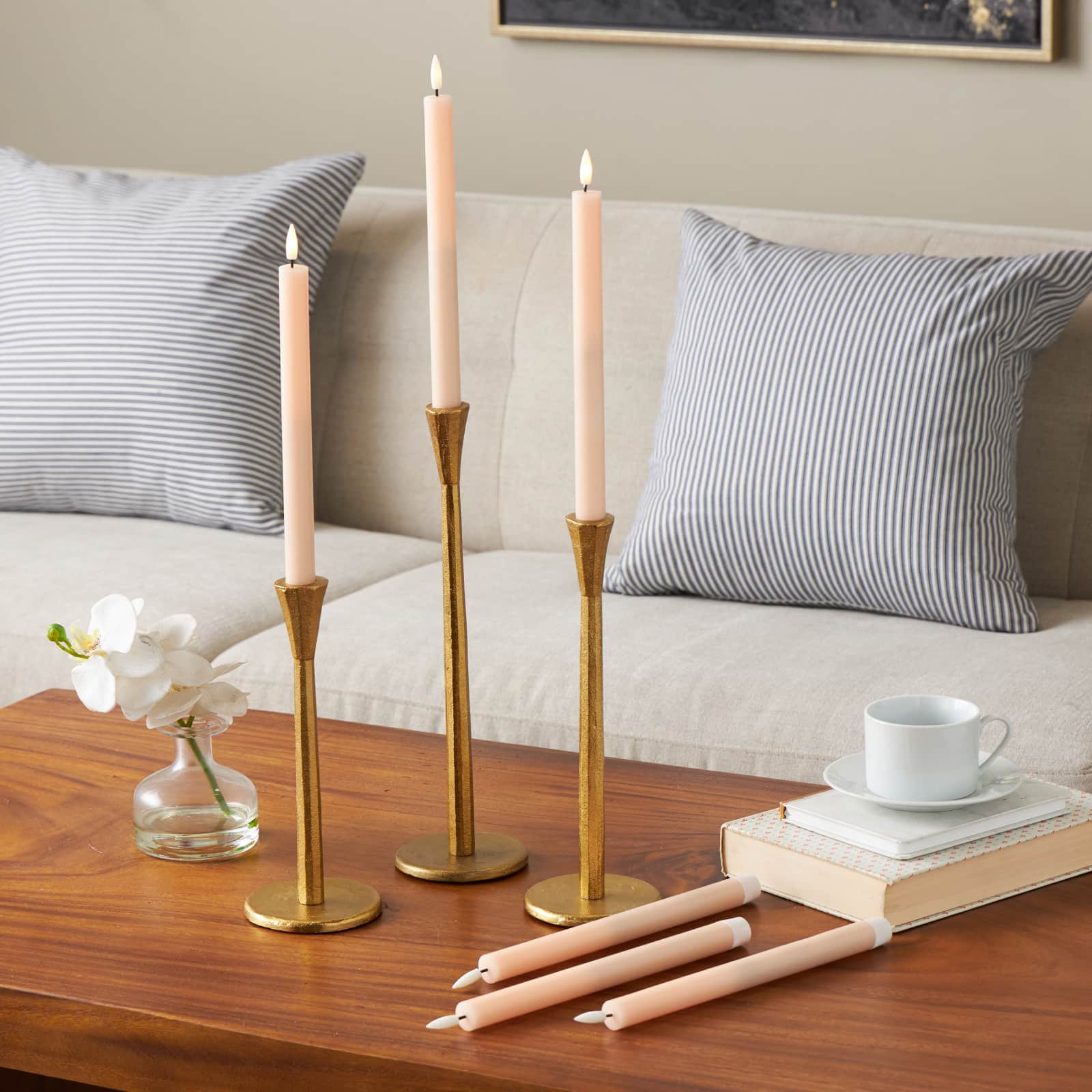 11" Flameless Wax Candles with Remote Control, 6ct.