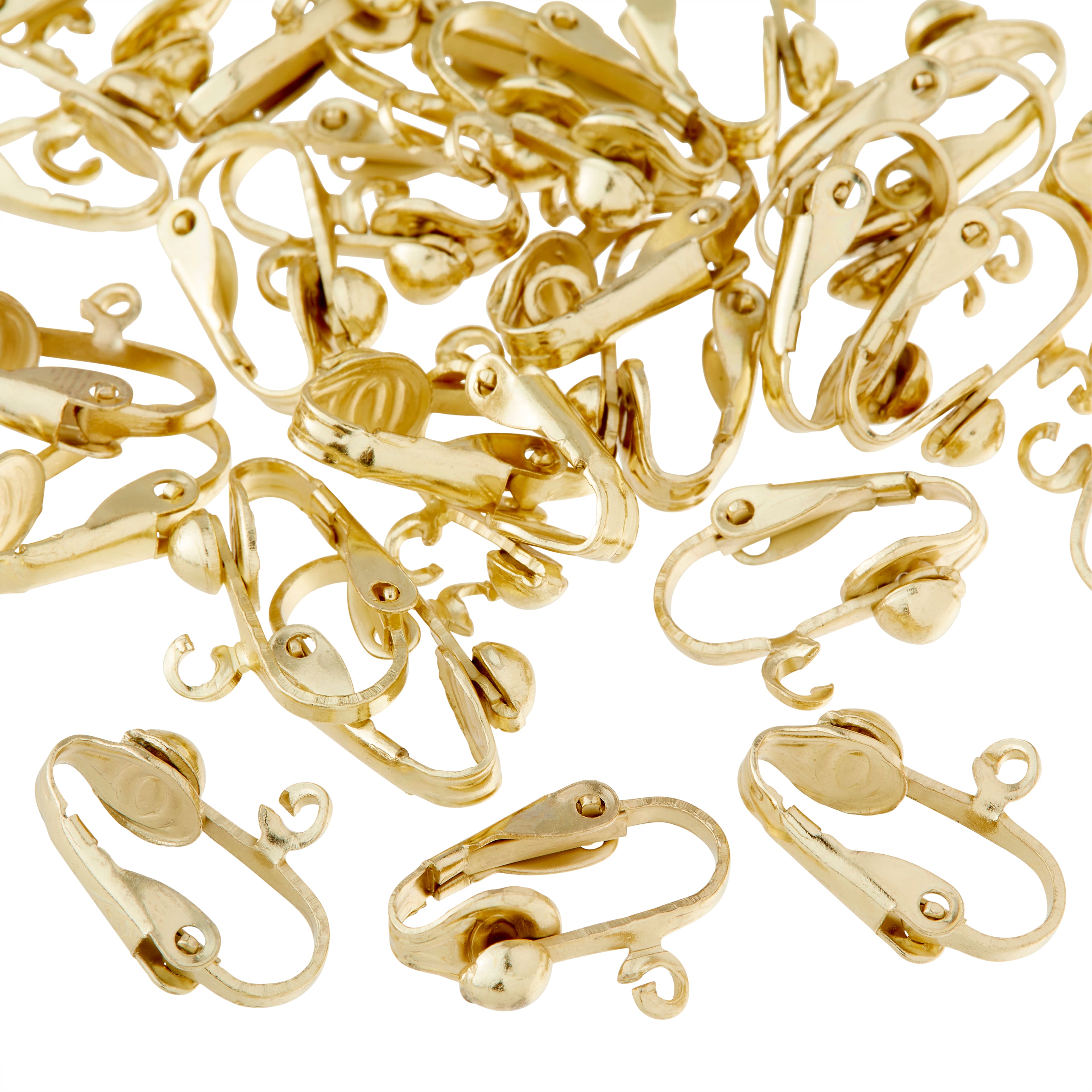 12 Packs: 26 ct. (312 total) Gold Clip-On Earrings with Loop by Bead Landing&#x2122;