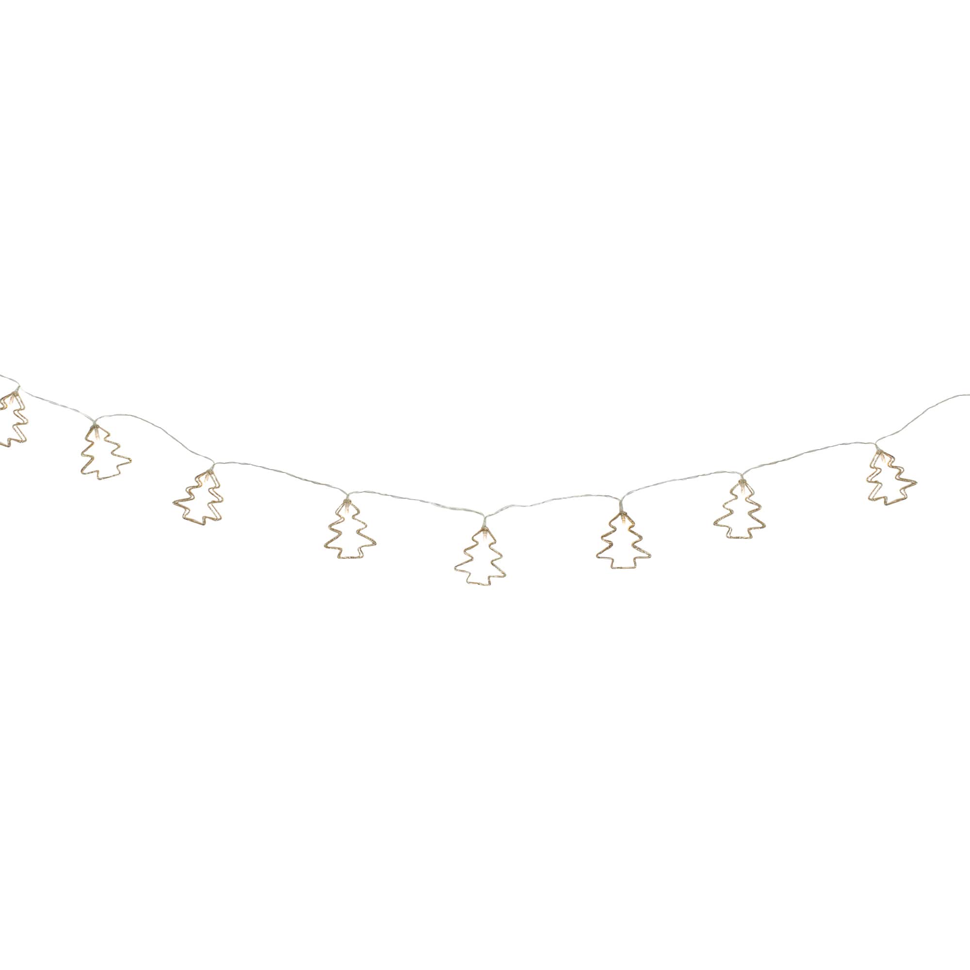 4ft. Warm White LED Gold Wire Mini Tree Christmas Garland