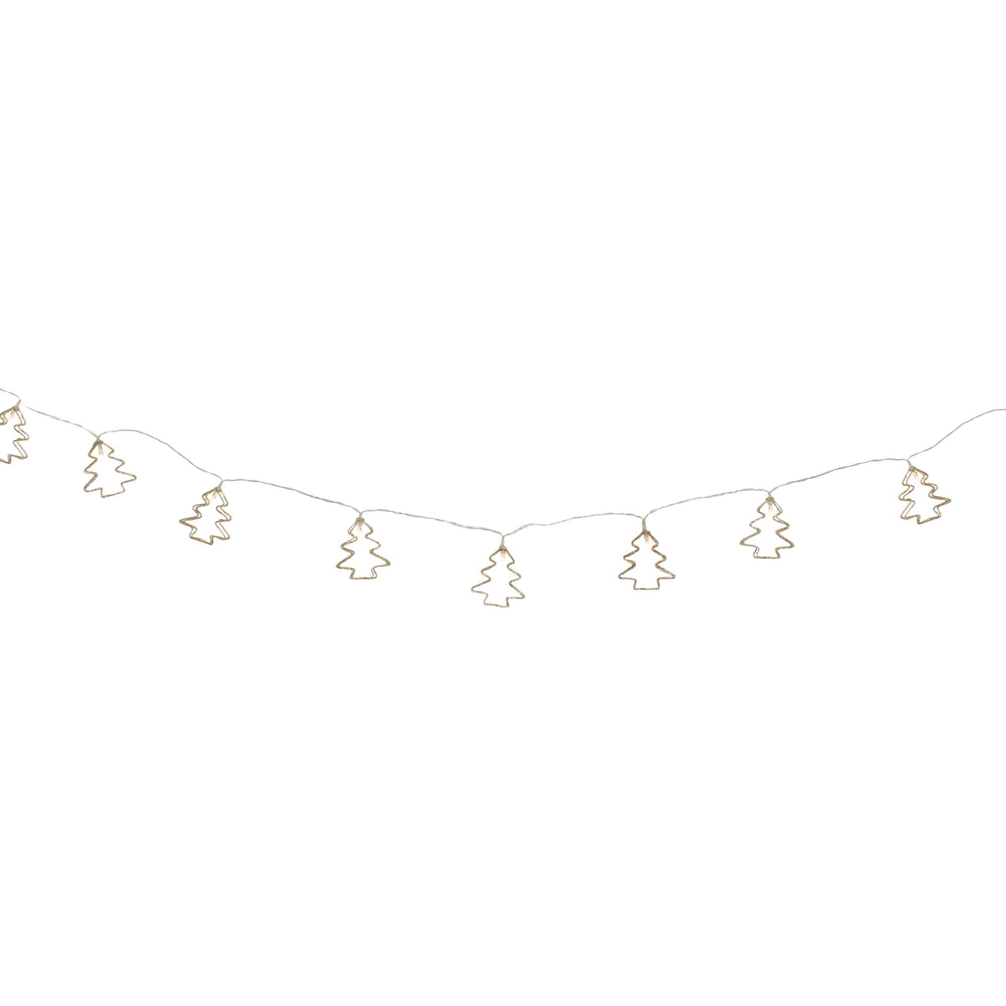 4ft. Warm White LED Gold Wire Mini Tree Christmas Garland
